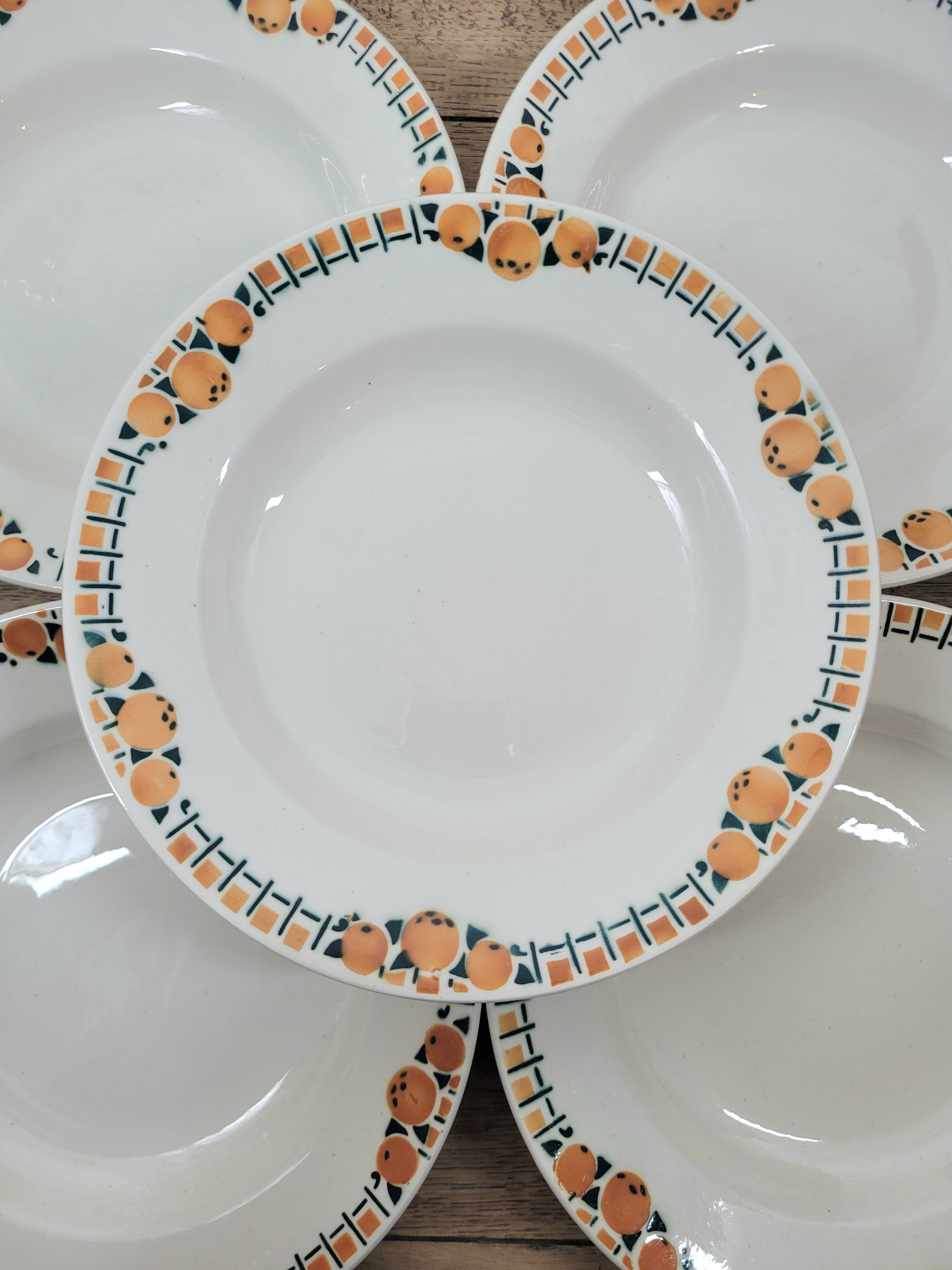6 assiettes creuses de la manufacture de St Etienne en bon état