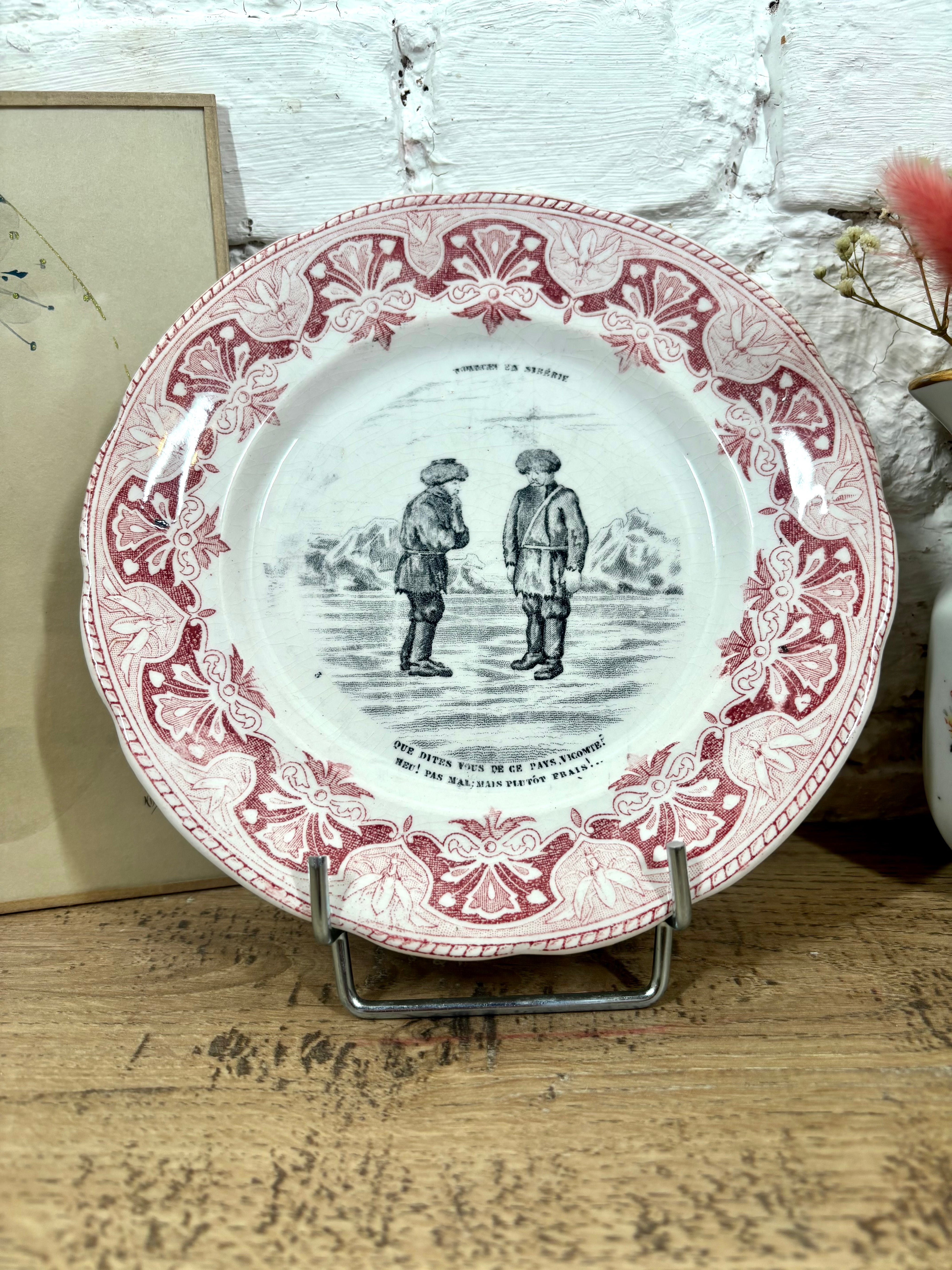 Lot 12 assiettes parlantes à dessert Creil et Montereau N°5