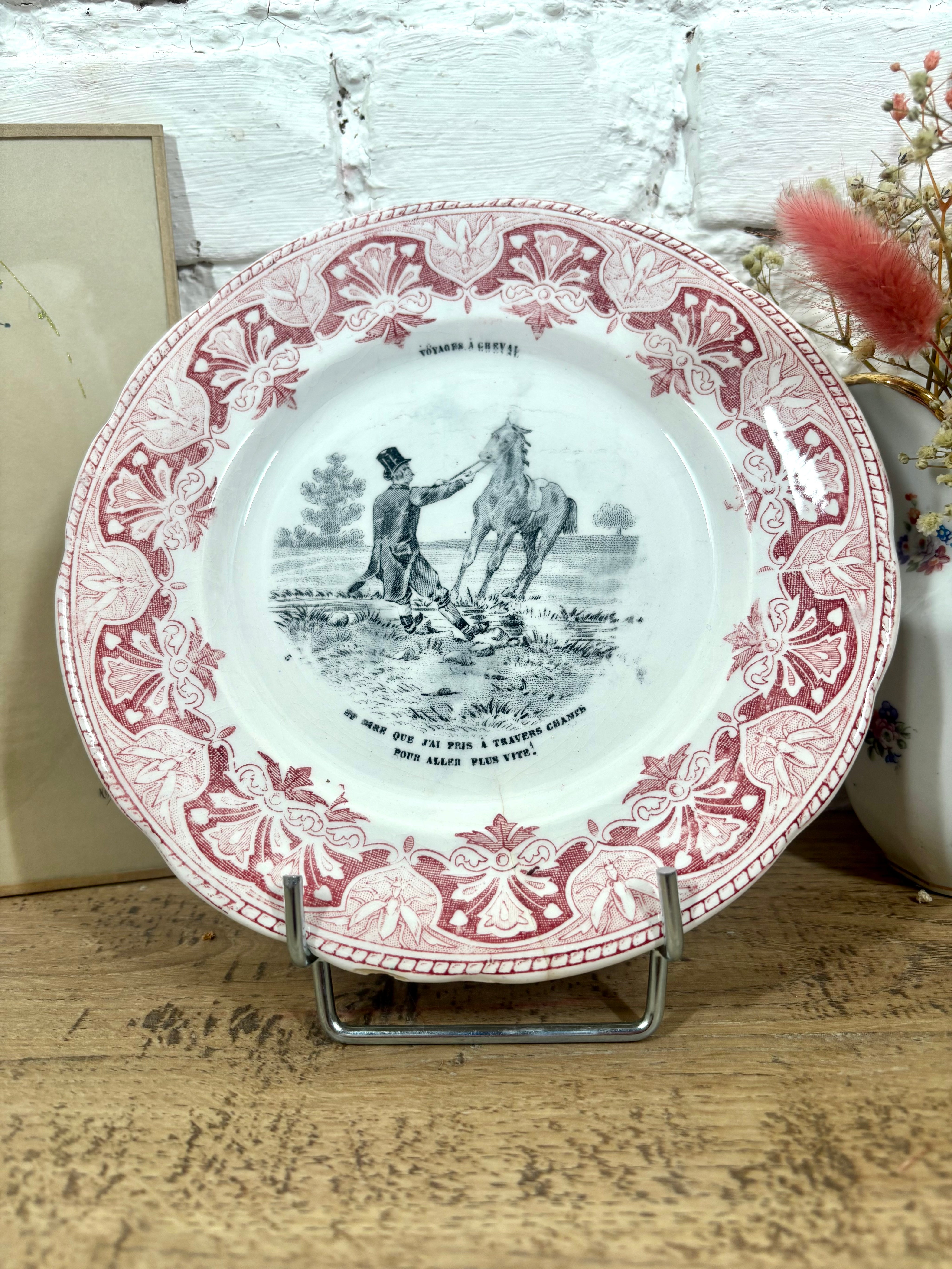 Lot 12 assiettes parlantes à dessert Creil et Montereau N°5