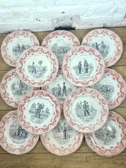 Lot 12 assiettes parlantes à dessert Creil et Montereau N°5