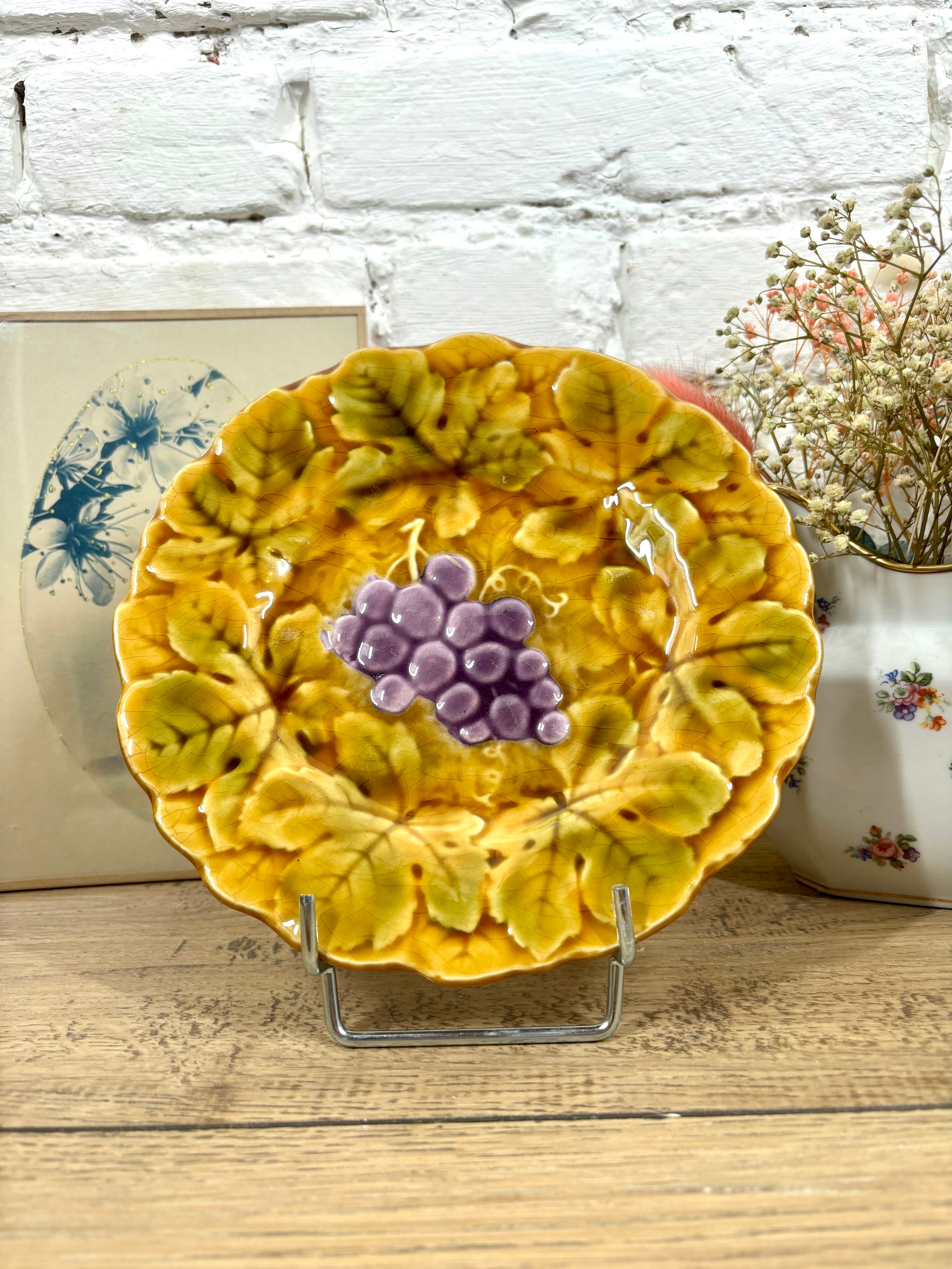 Lot de 6 assiettes à dessert en barbotine Sarreguemines