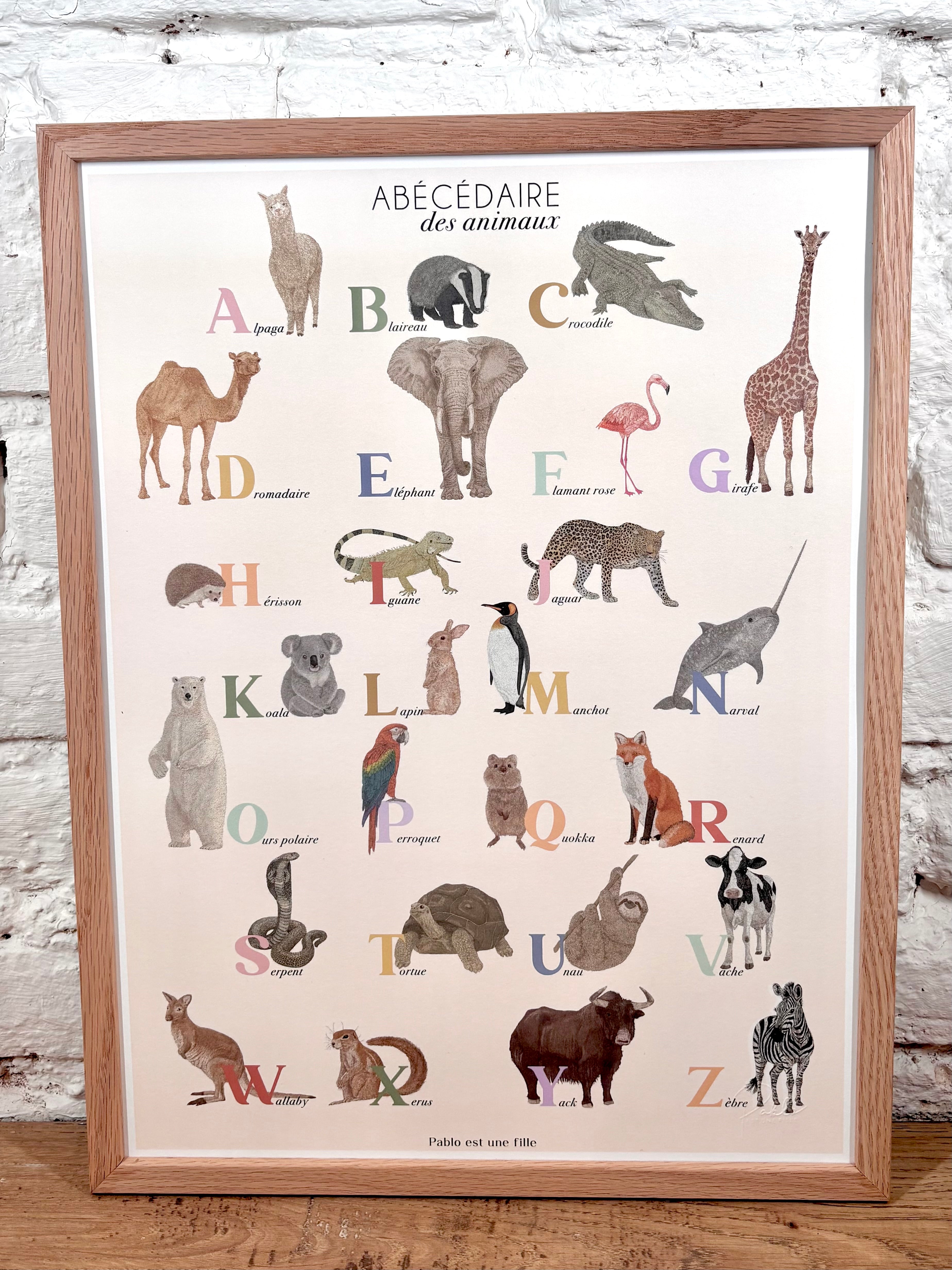 Affiche Pablo est une fille Abécédaire (30x40 cm)