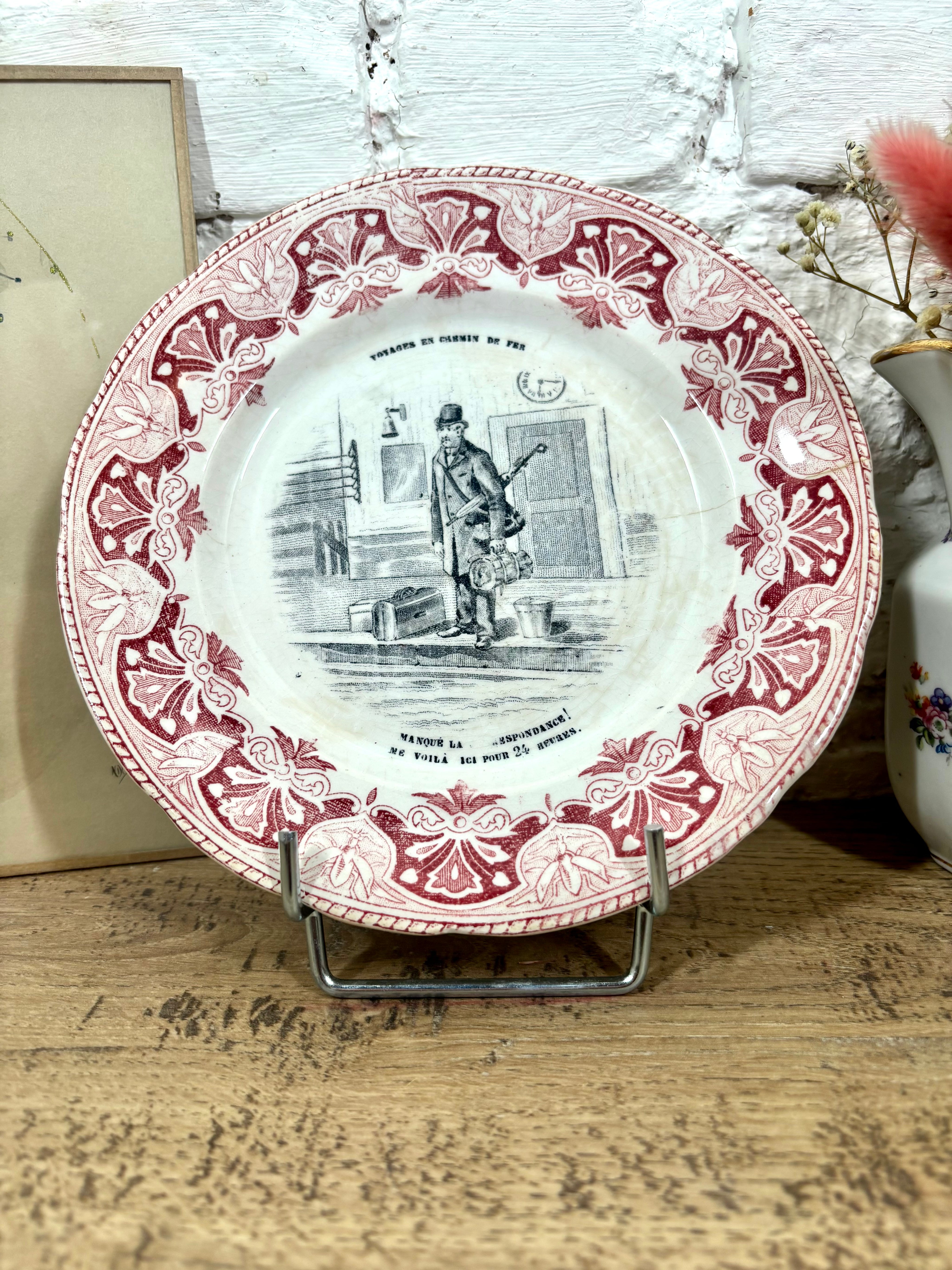 Lot 12 assiettes parlantes à dessert Creil et Montereau N°5