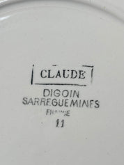 Assiette plate en faïence Digoin Sarreguemines N°19