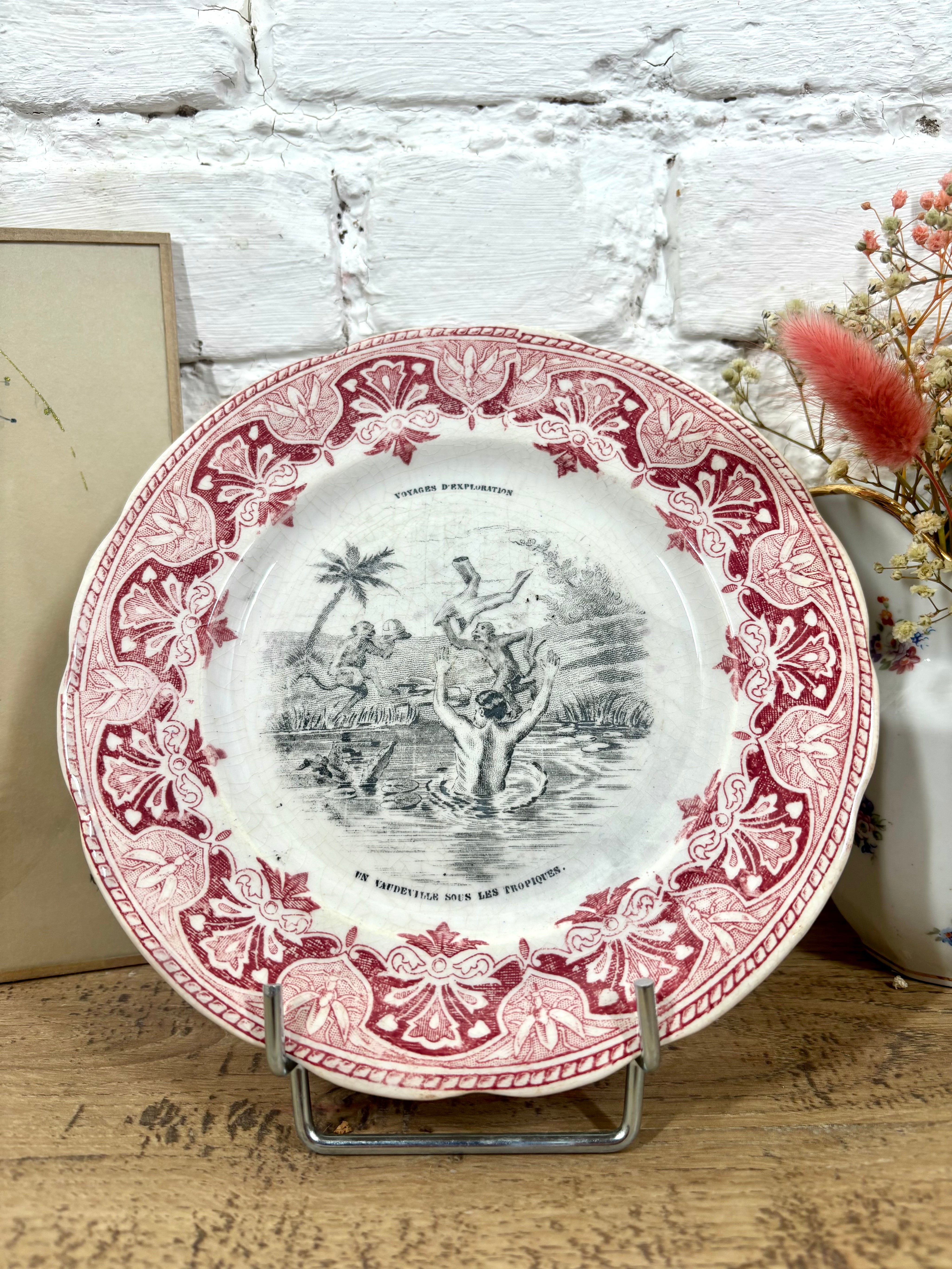 Lot 12 assiettes parlantes à dessert Creil et Montereau N°5