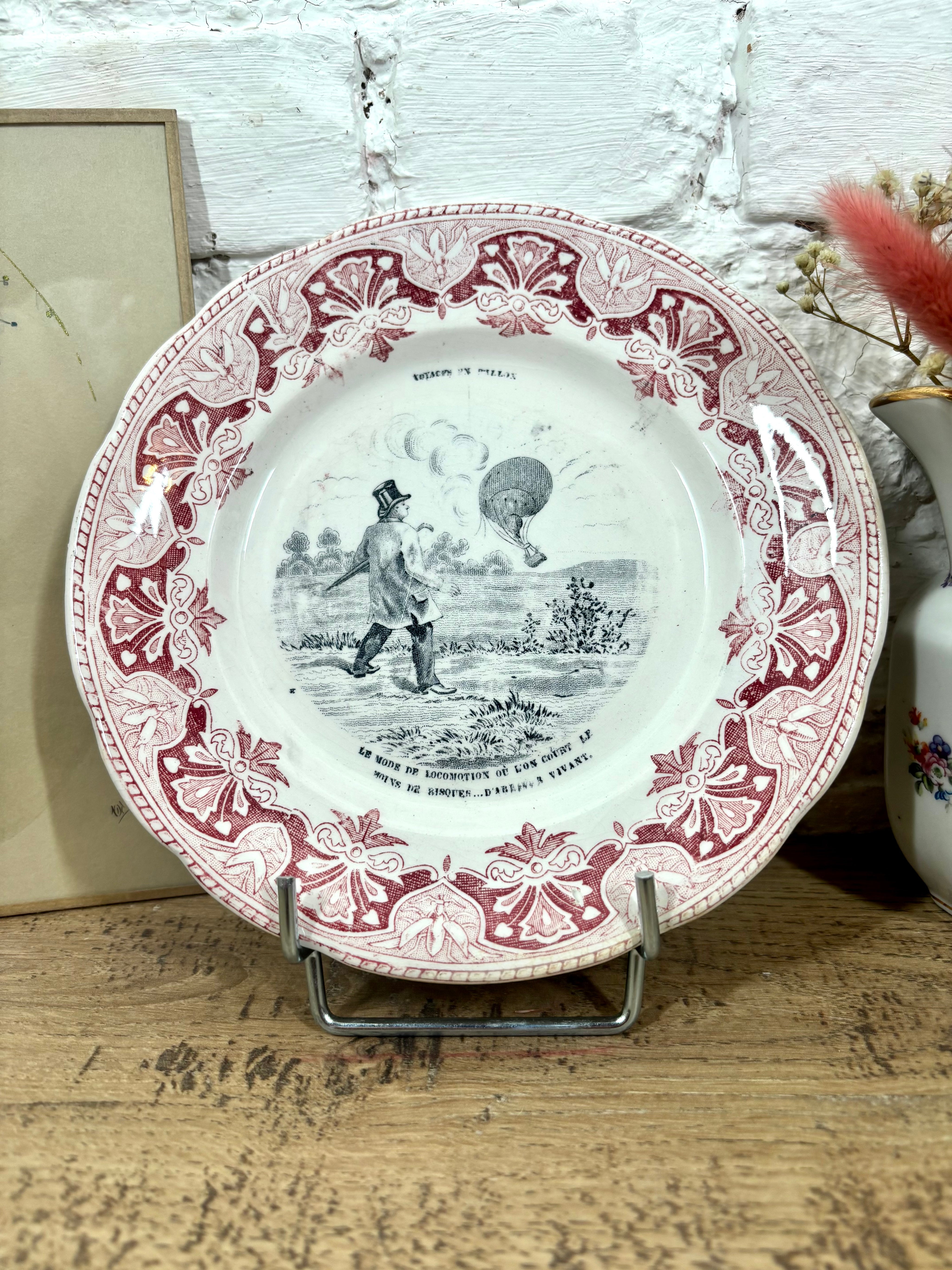 Lot 12 assiettes parlantes à dessert Creil et Montereau N°5