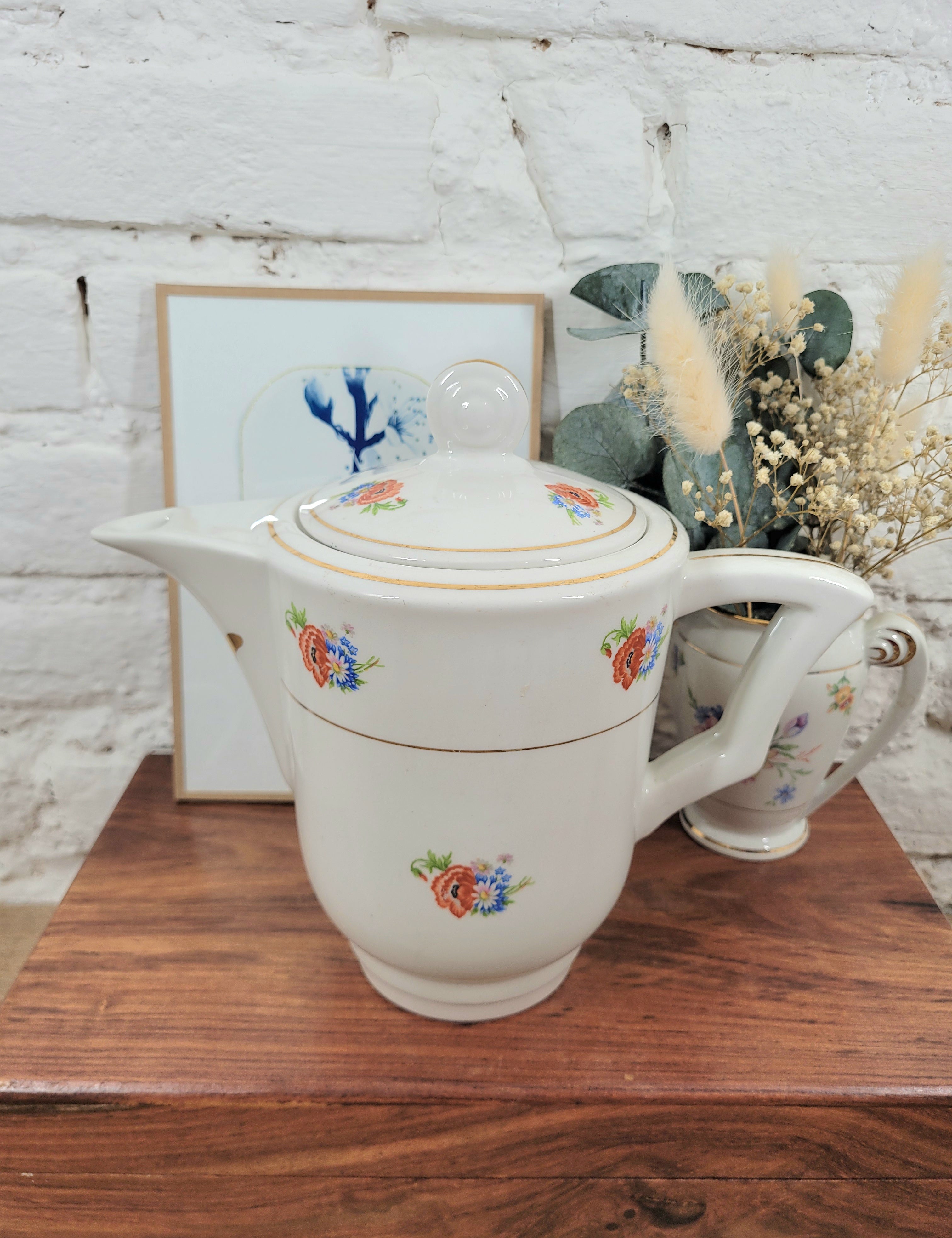 Cafetière en faïence acheter vaisselle vintage en ligne