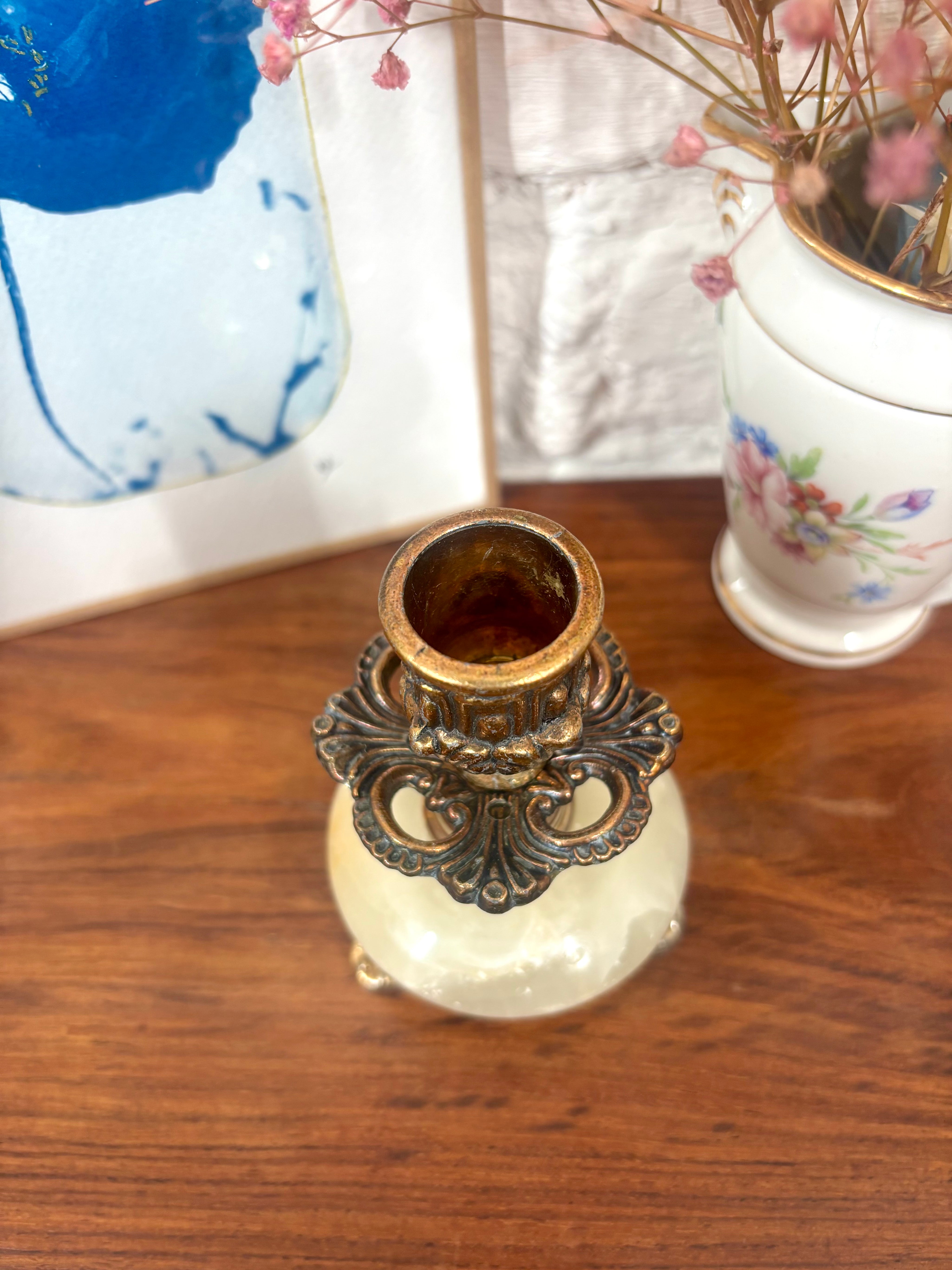 Bougeoir en onyx et bronze N°14