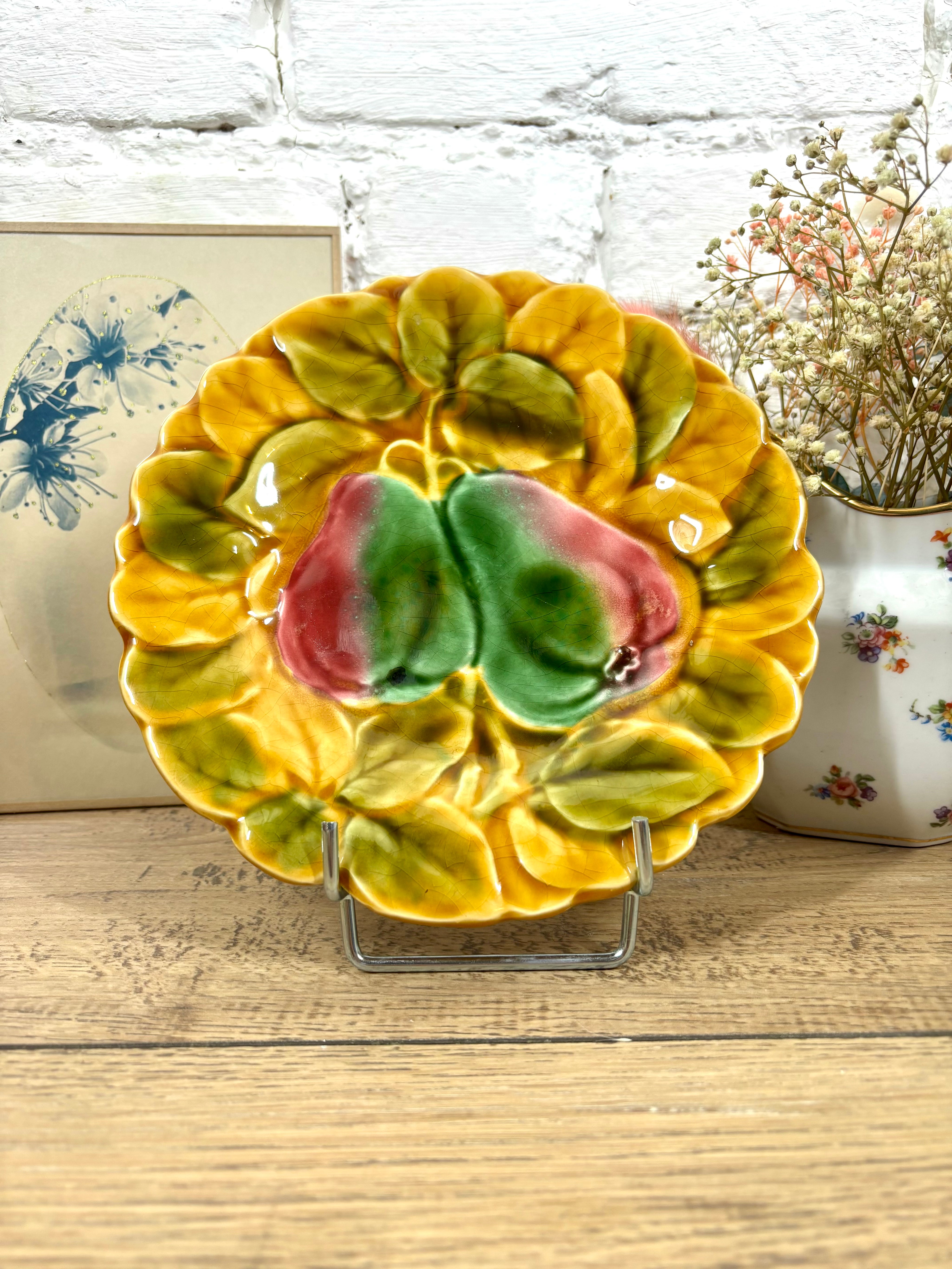 Lot de 6 assiettes à dessert en barbotine Sarreguemines