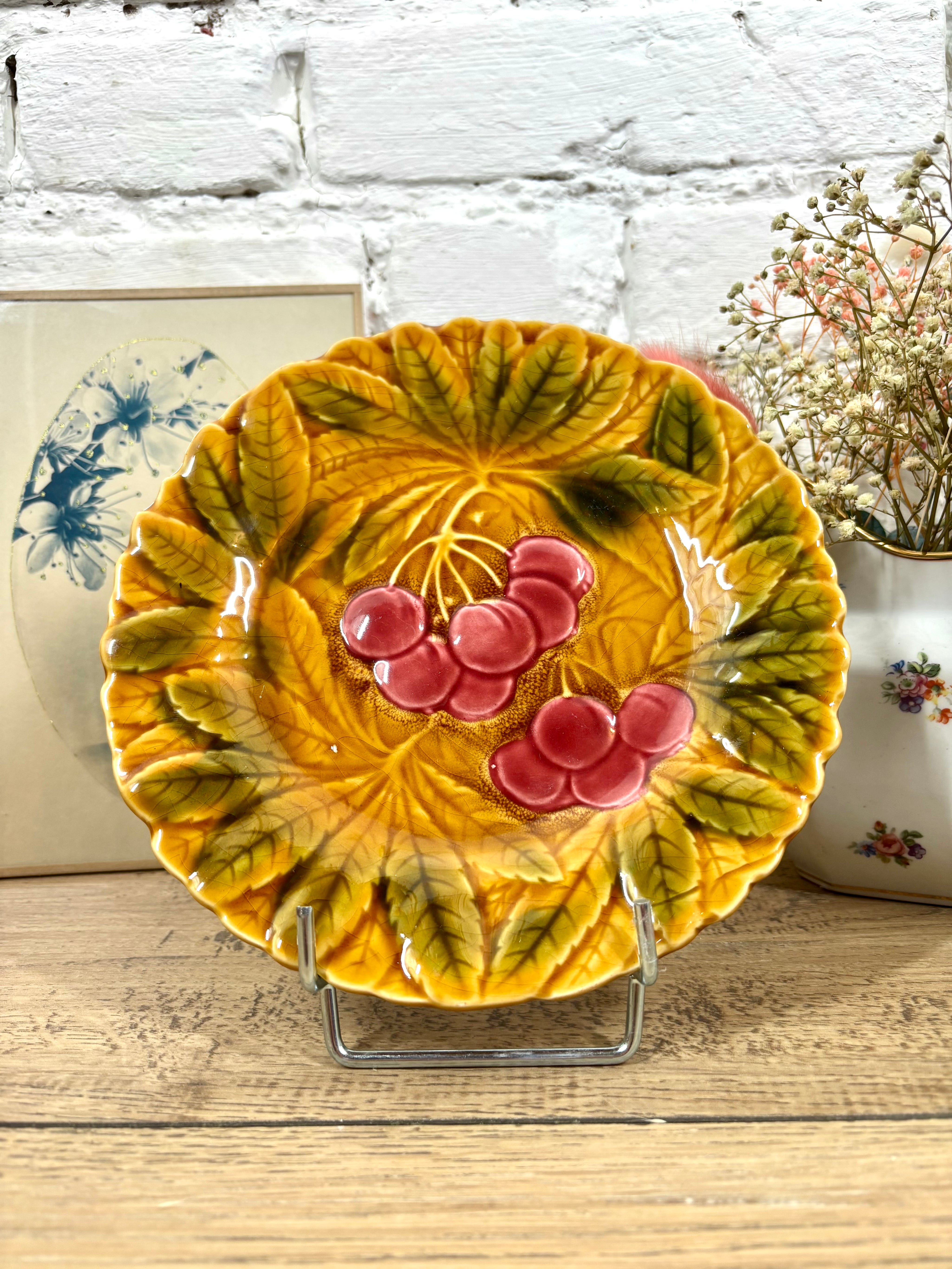 Lot de 6 assiettes à dessert en barbotine Sarreguemines