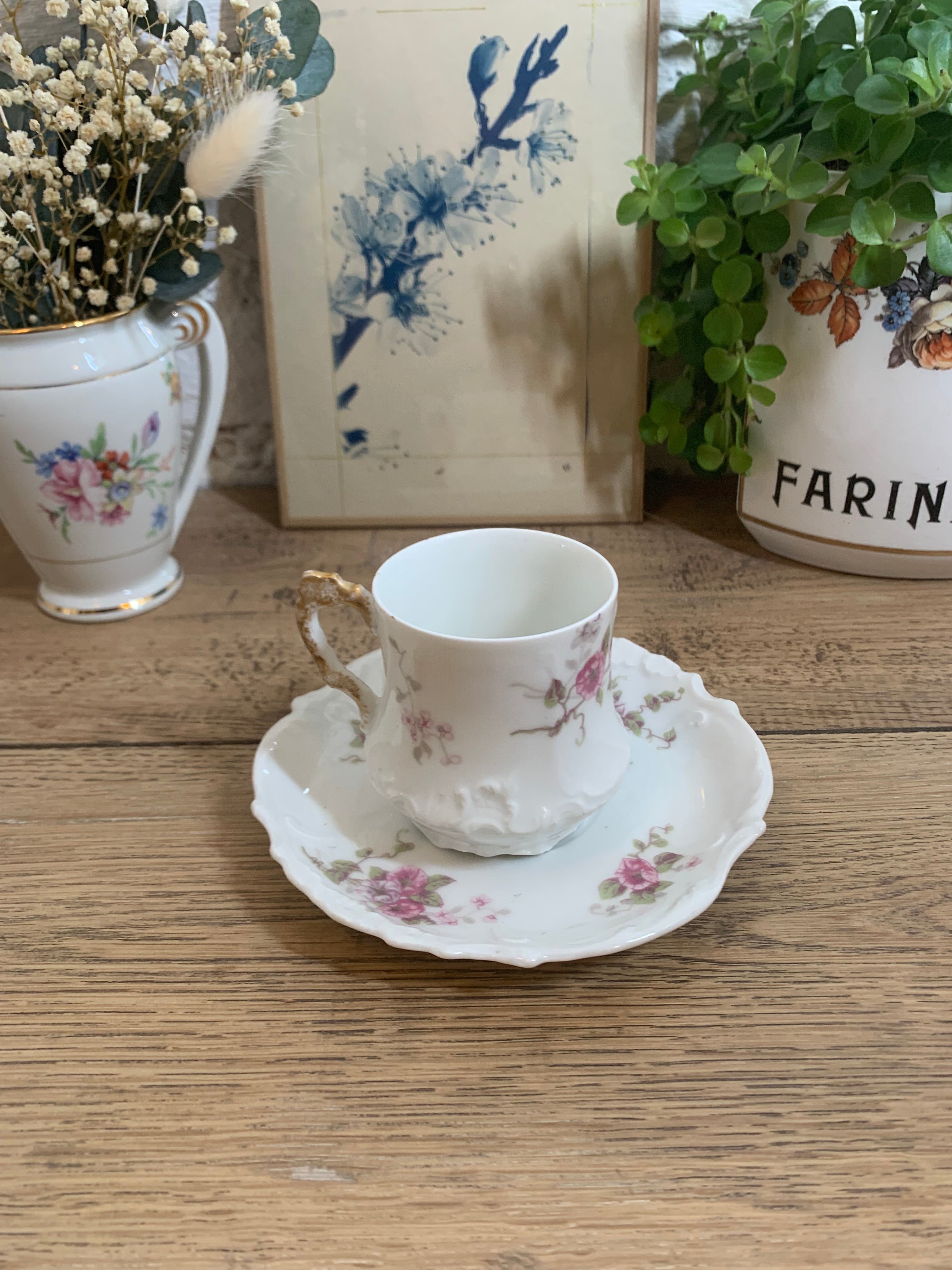 Tasse et soucoupe en porcelaine de Limoges N°4