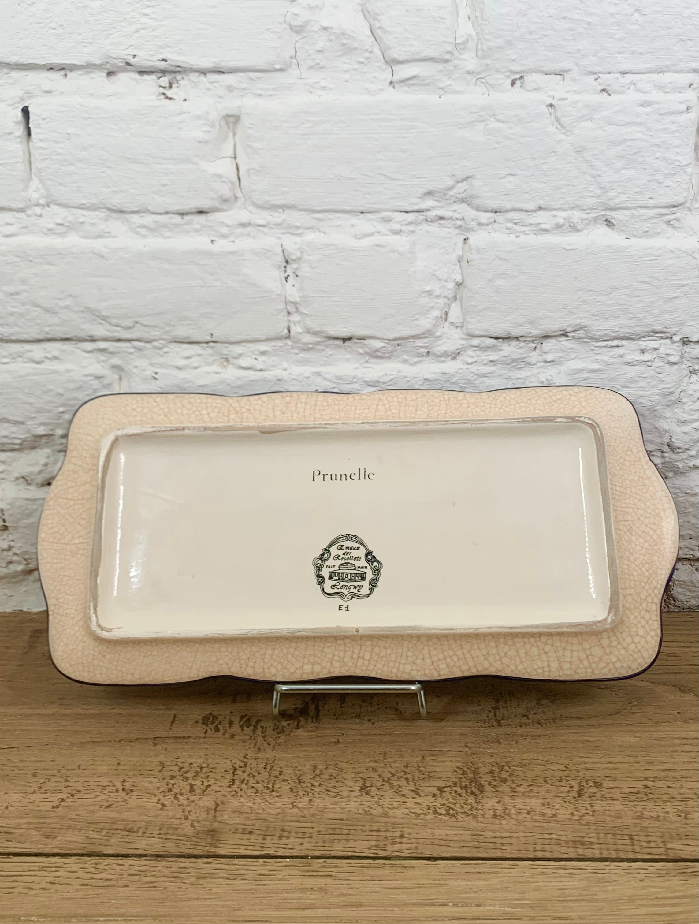 Plat à cake en émaux de Longwy N°1