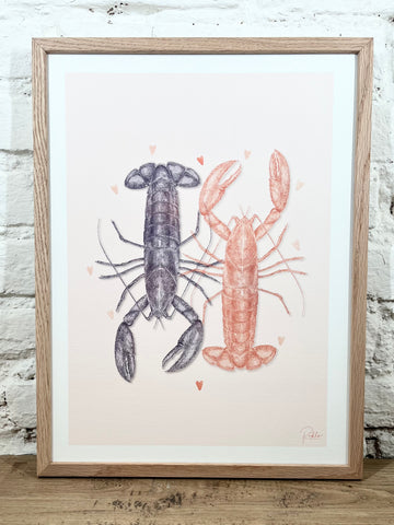 Affiche Pablo est une fille Duo de homards (30x40 cm)