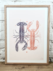 Affiche Pablo est une fille Duo de homards (30x40 cm)