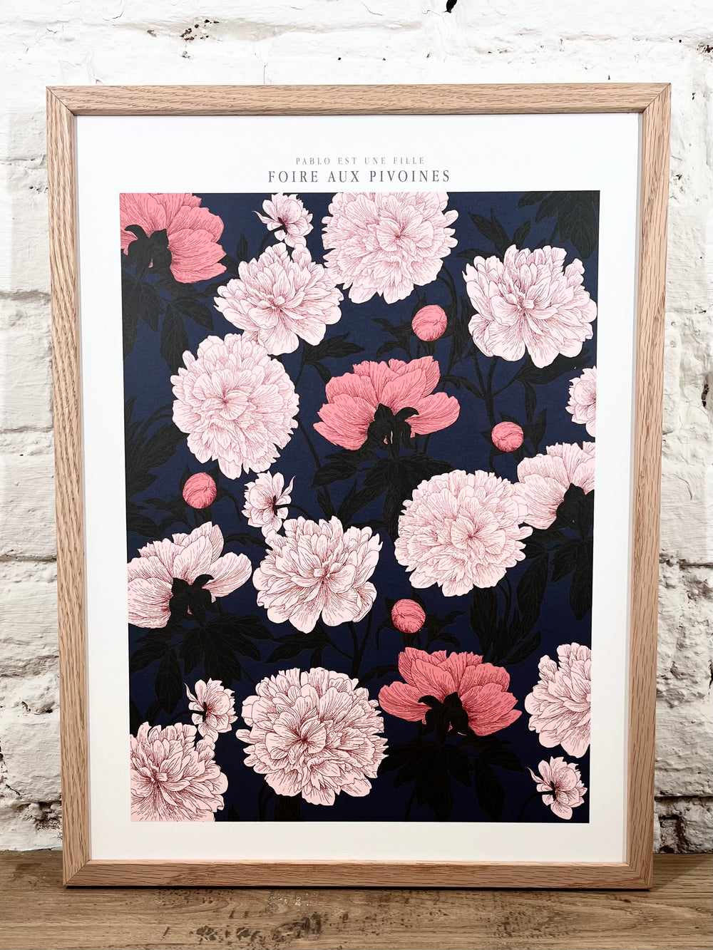 Affiche Pablo est une fille Pivoines (30x40 cm)