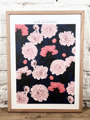 Affiche Pablo est une fille Pivoines (30x40 cm)