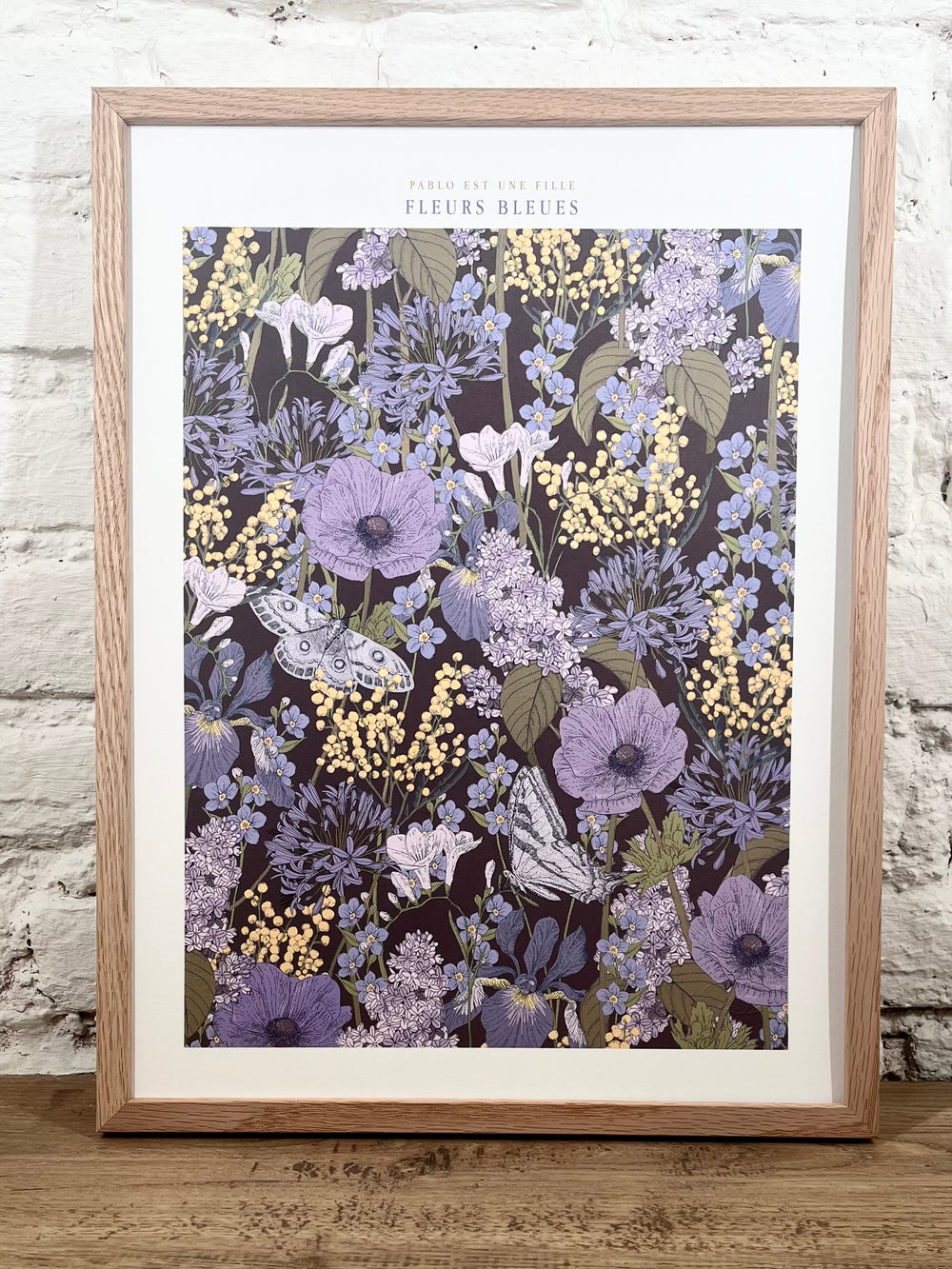 Affiche Pablo est une fille Fleurs bleues (30x40 cm)