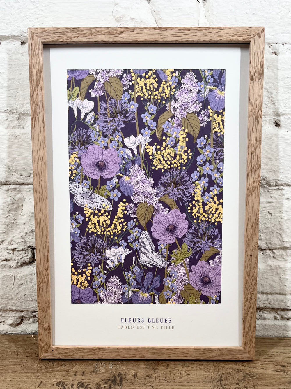 Affiche Pablo est une fille Fleurs bleues (20x30 cm)