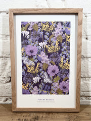 Affiche Pablo est une fille Fleurs bleues (20x30 cm)