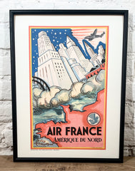 Affiche Air France Amérique du Nord A020