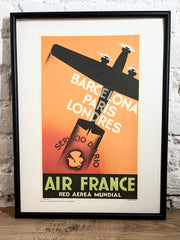 Affiche Air France Barcelona Paris A325