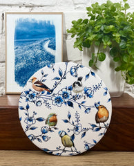 Dessous de plat oiseaux en faïence de Delft