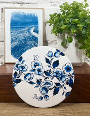 Dessous de plat fleurs en faïence de Delft