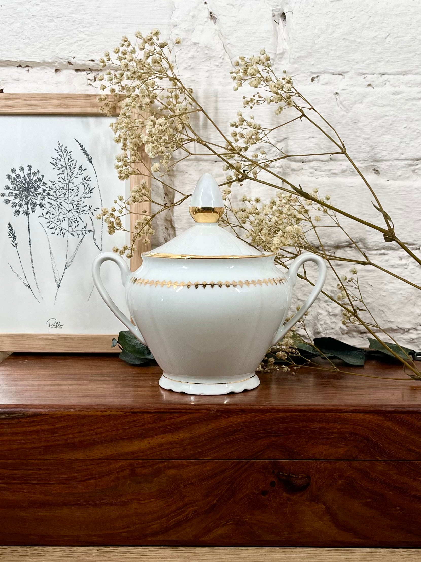 Sucrier en porcelaine de Sologne