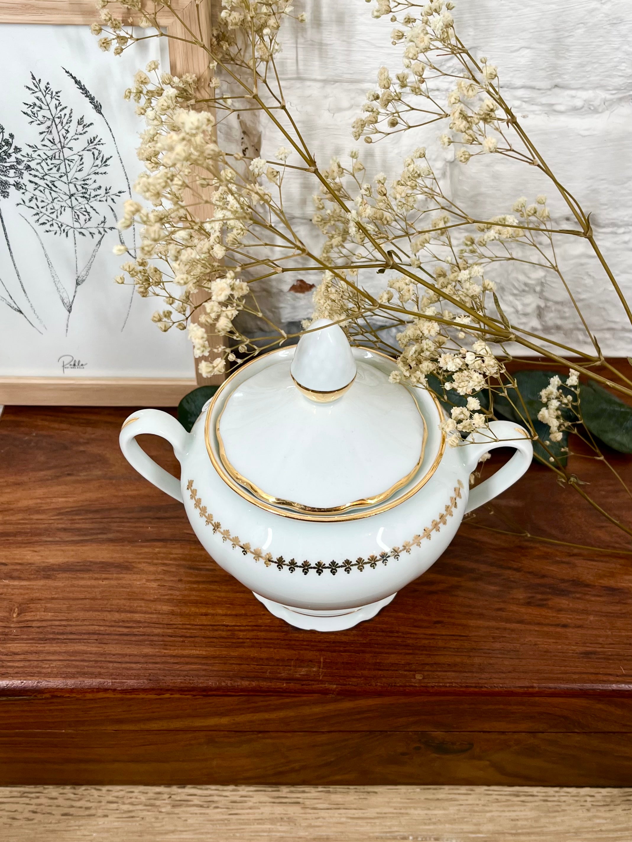 Sucrier en porcelaine de Sologne