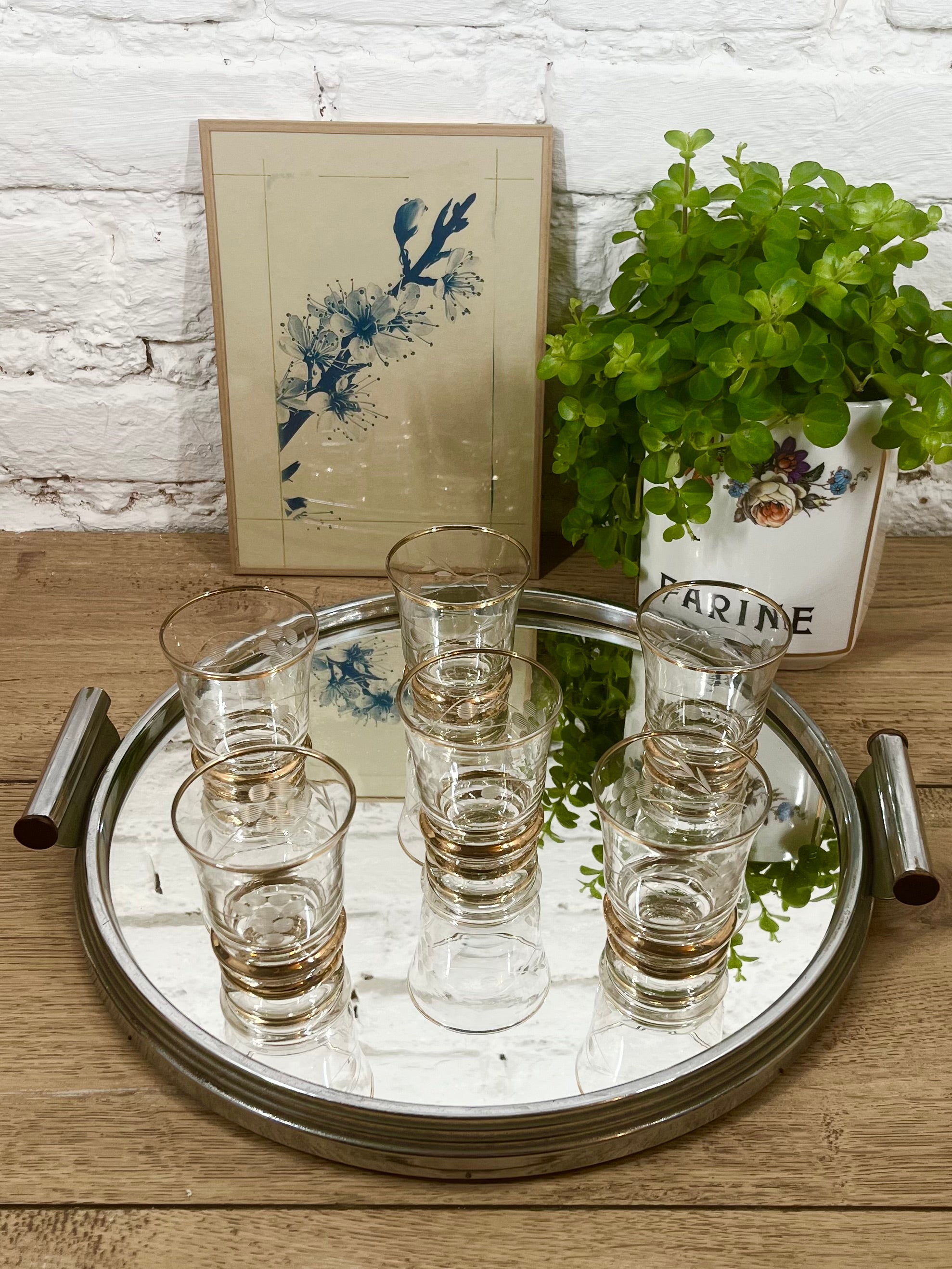 Verre à apéritif en verre gravé N°2