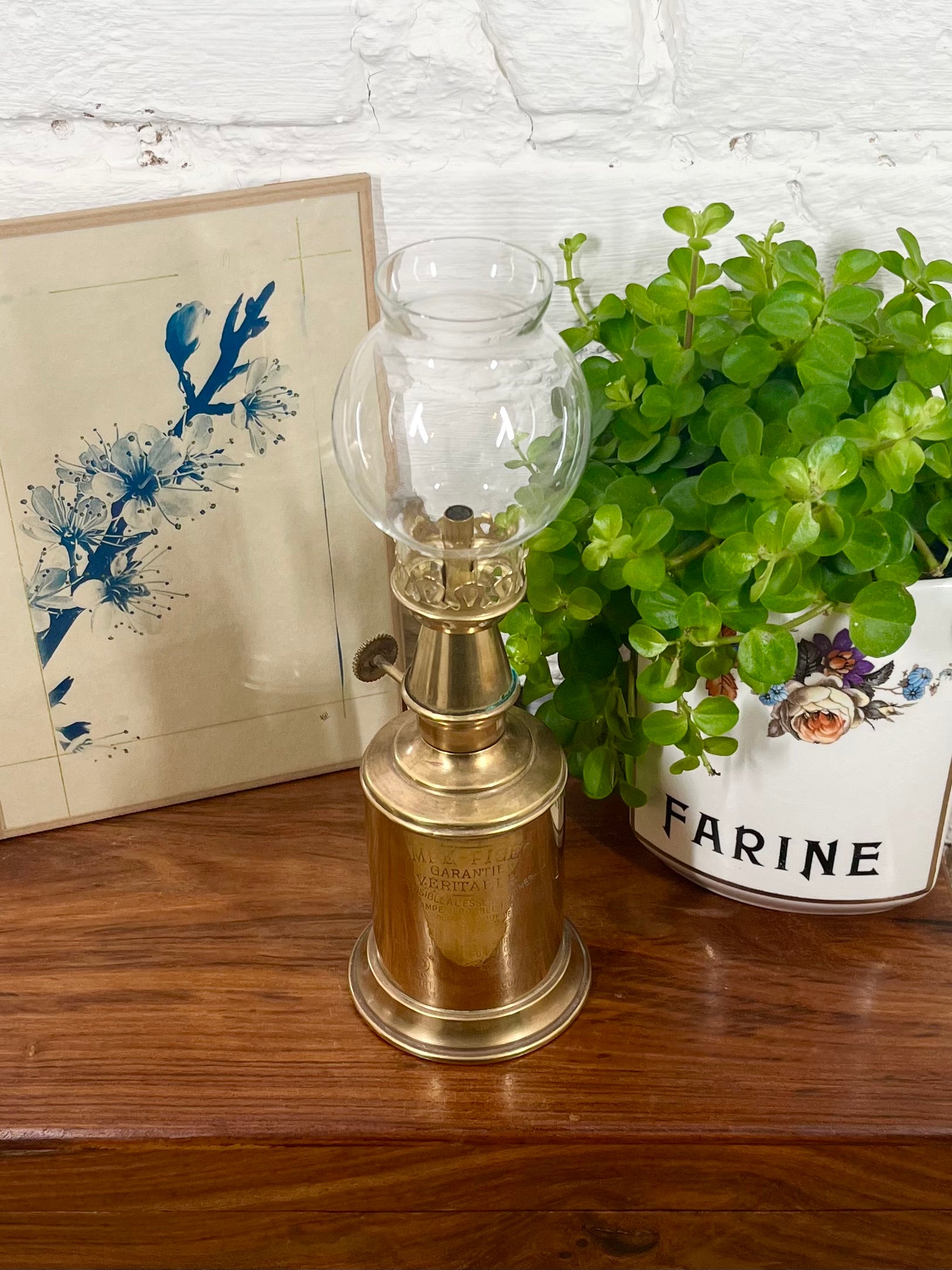 Lampe Pigeon en laiton