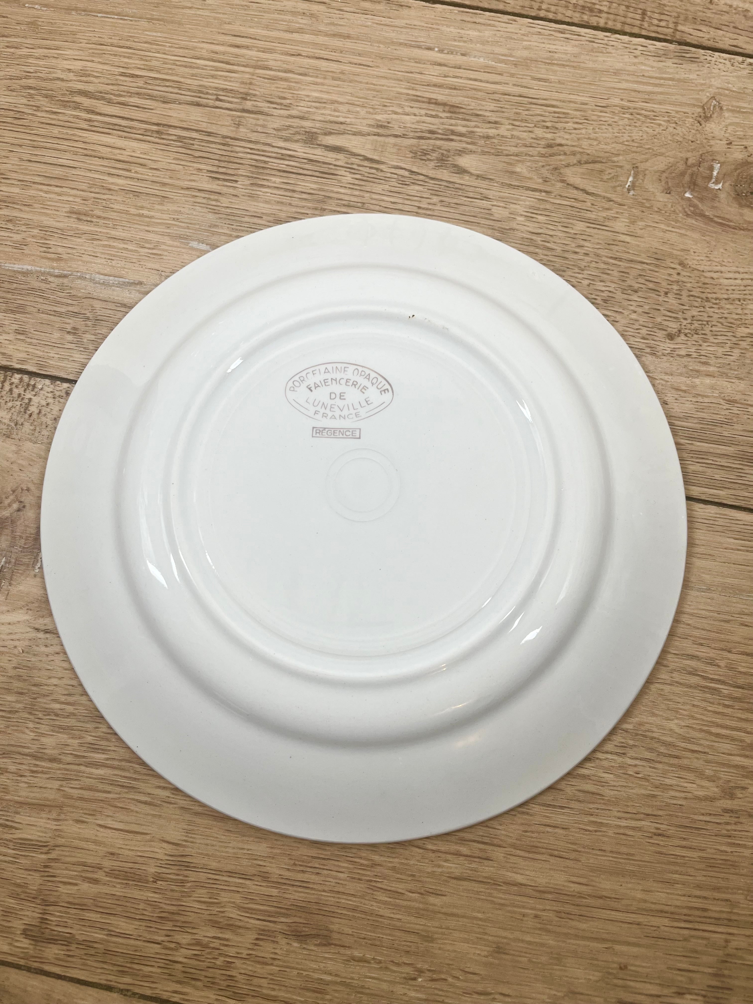 Assiette plate en faïence Luneville N°5