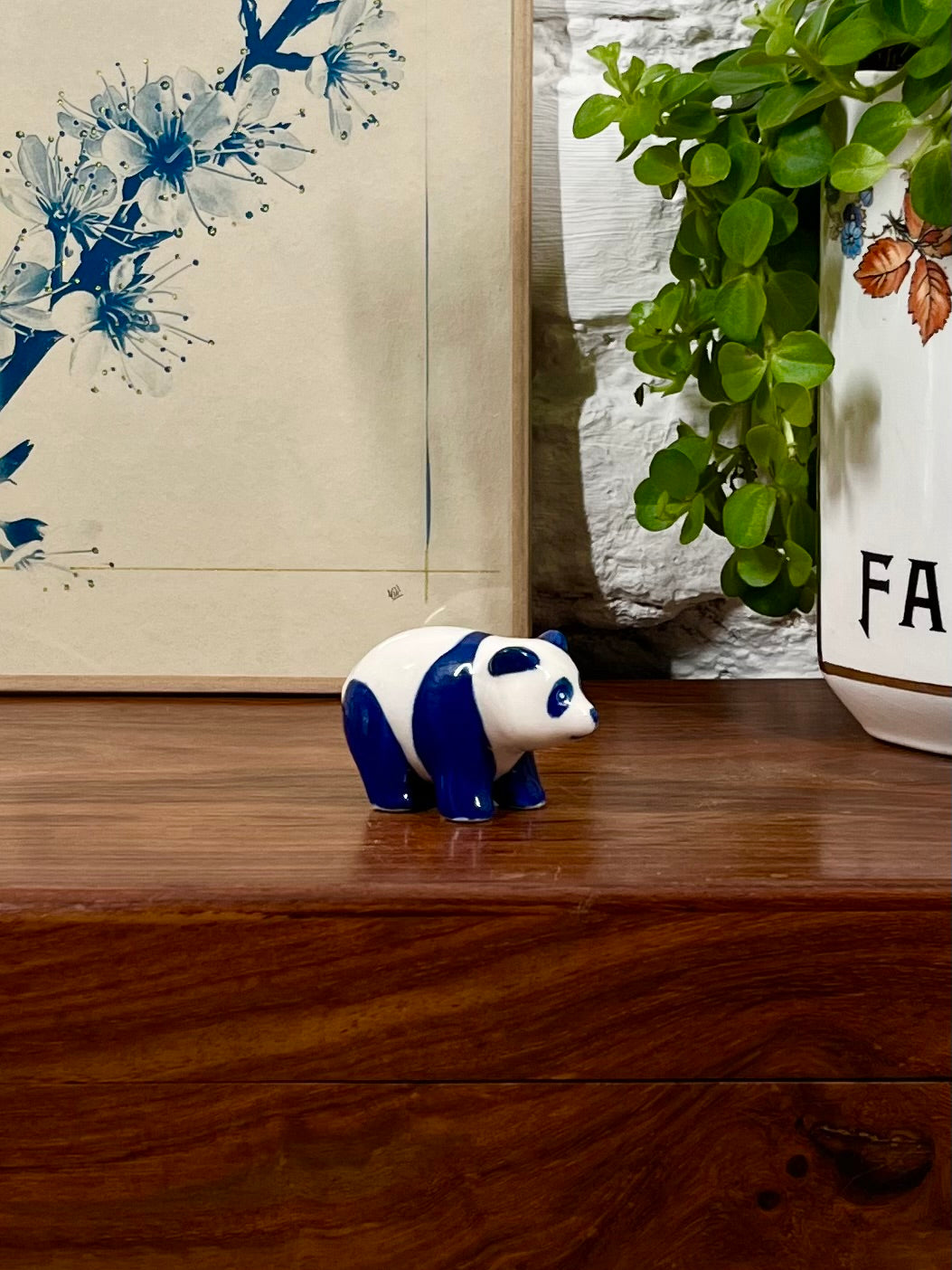 Panda en faïence de Delft