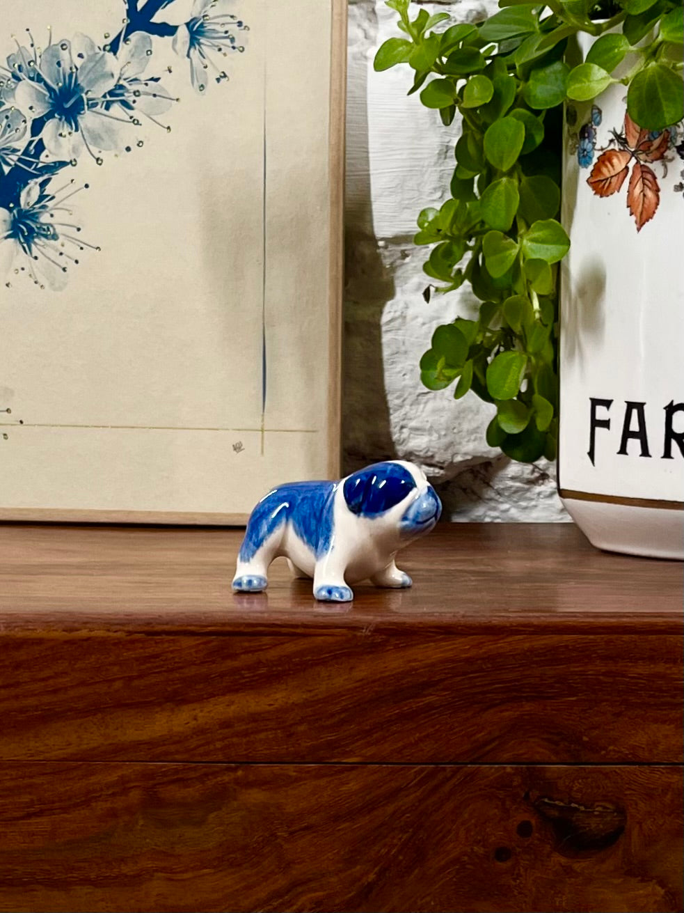 Bulldog en faïence de Delft