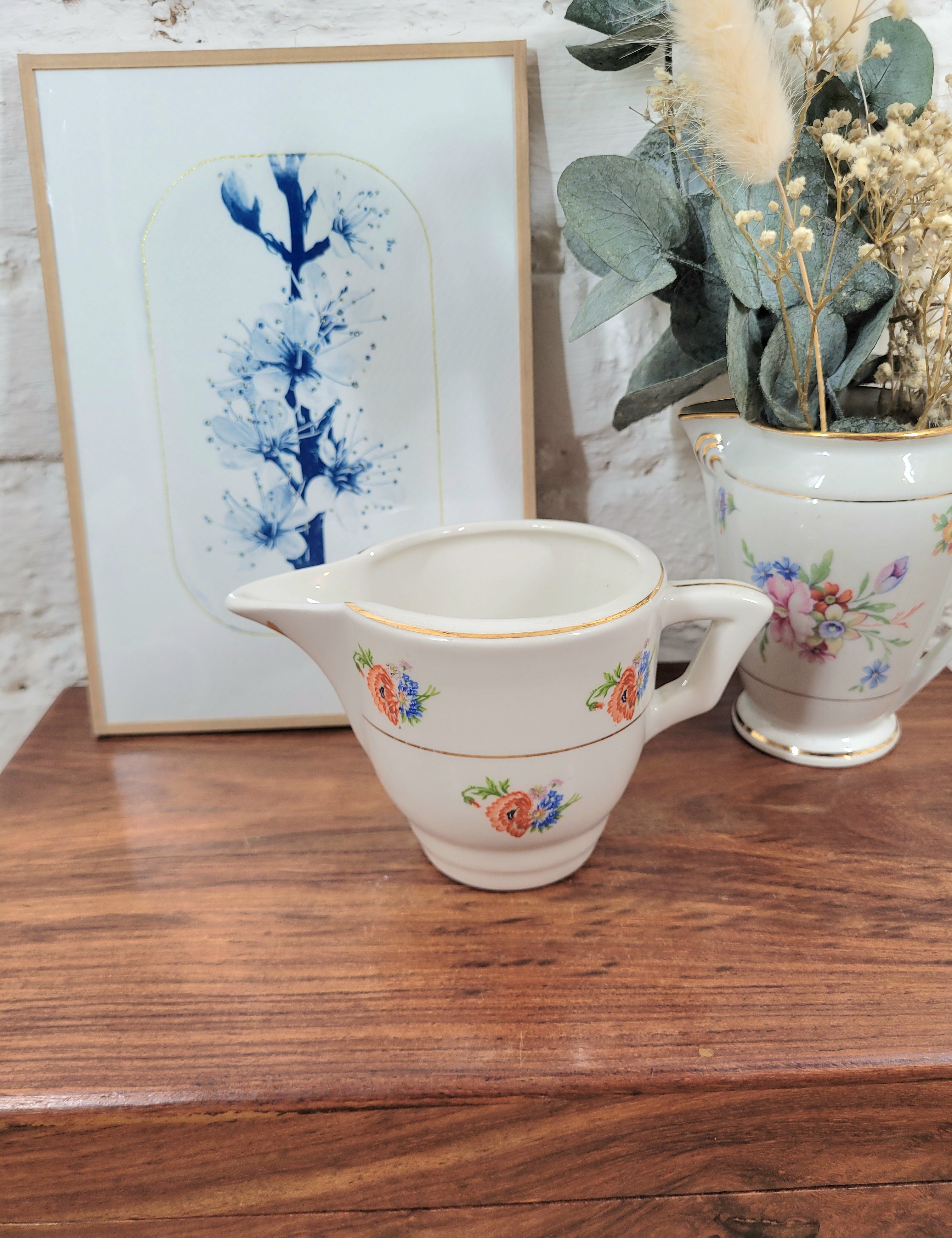 acheter en ligne brocante vide grenier pot a lait faience boutique vintage deco plat a gateaux Moulin des Loups