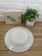 acheter vaisselle ancienne en ligne plat en terre de fer bleu/vert