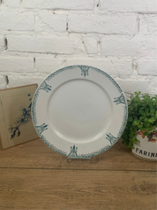 acheter vaisselle ancienne en ligne plat en terre de fer bleu/vert