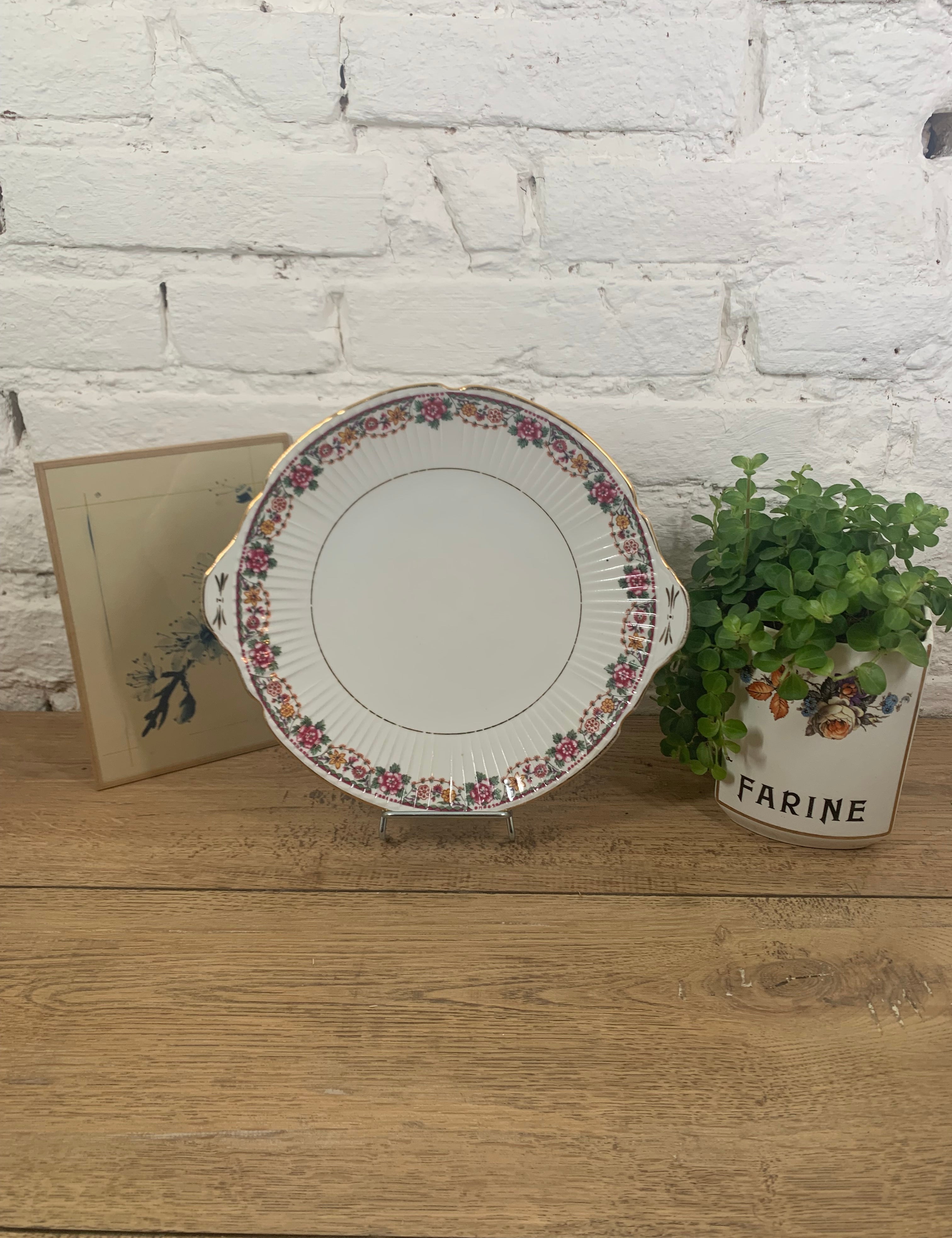 acheter vaisselle vintage ancienne en ligne plat à gâteau en porcelaine