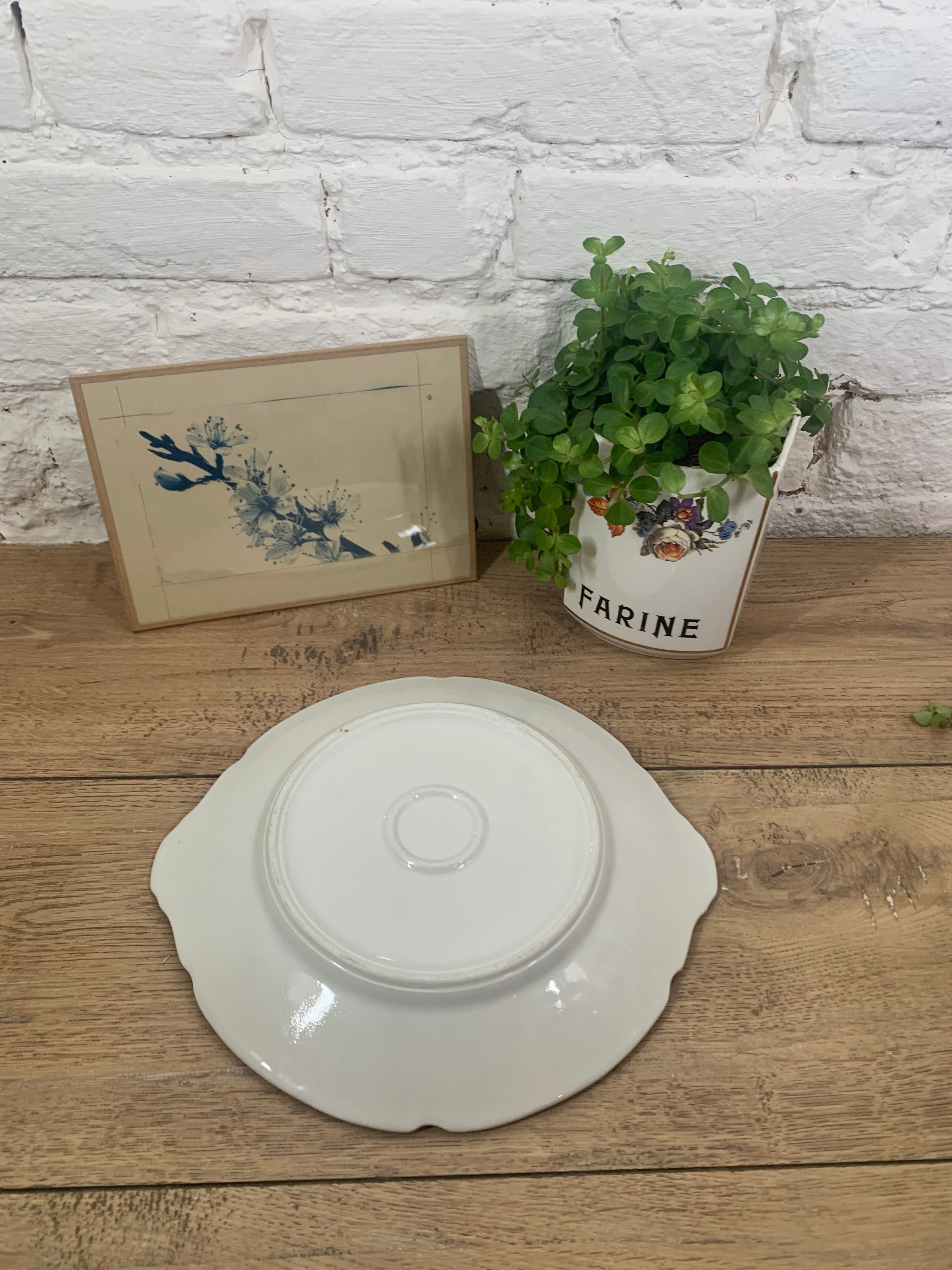 acheter vaisselle vintage ancienne en ligne plat à gâteau en porcelaine