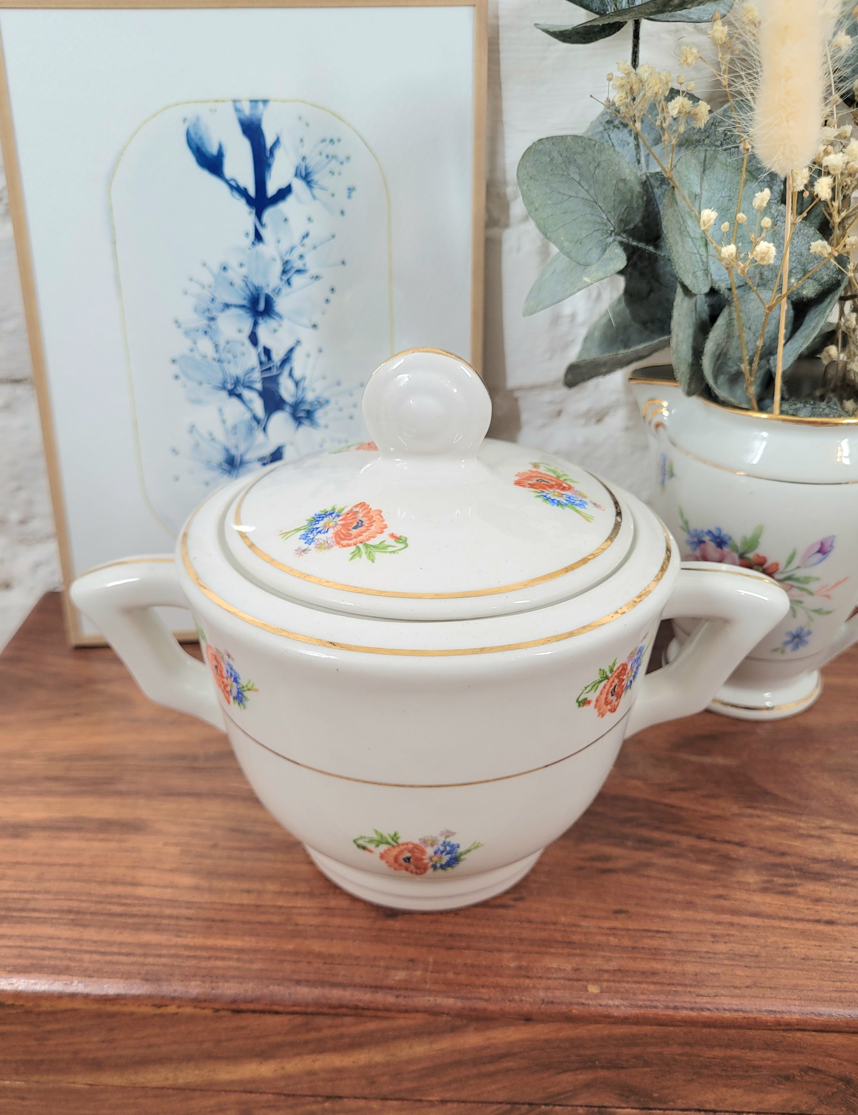 acheter vaisselle vintage deco retro en ligne sucrier faience Moulin des Loups.