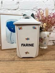 ancien pot farine faience chine vintage brocante en ligne