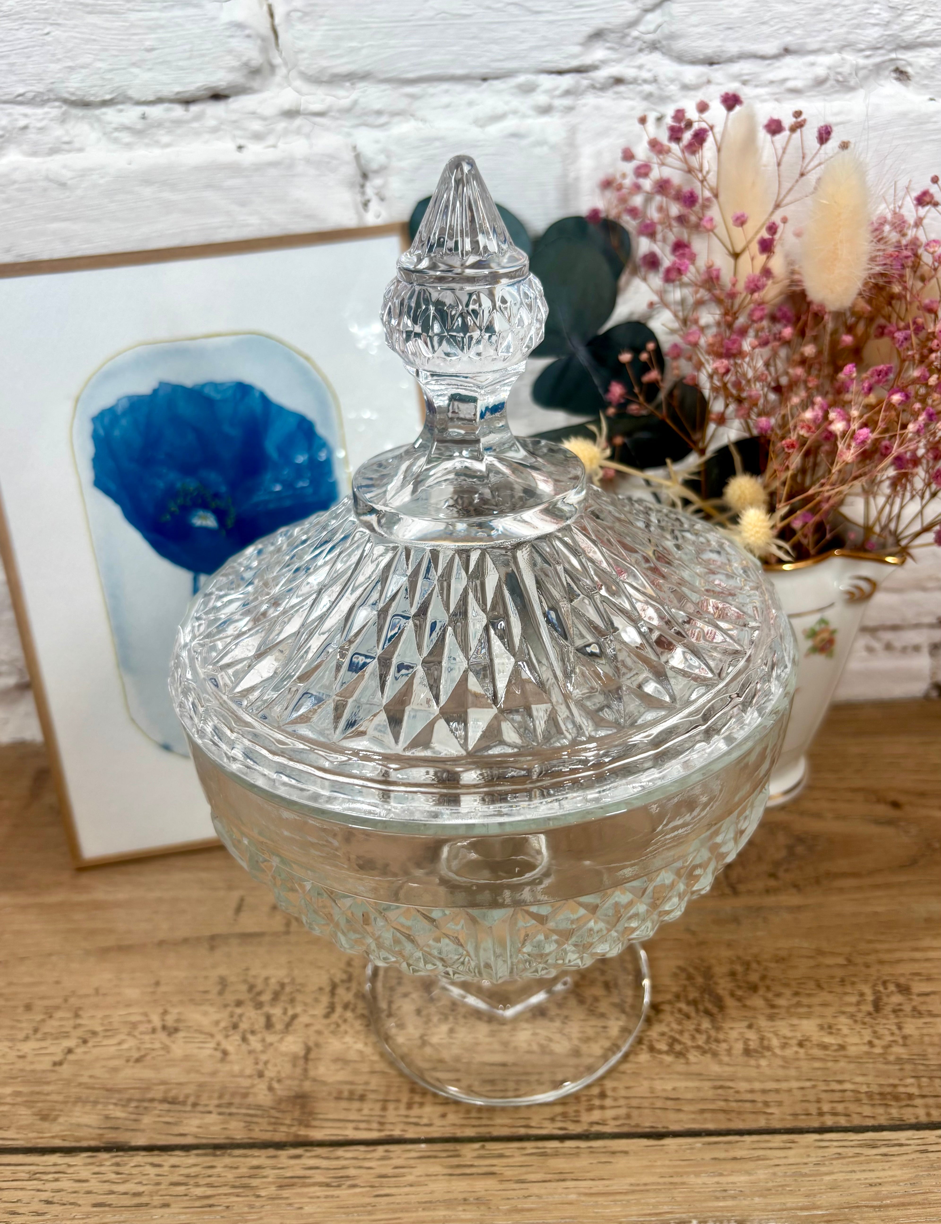 bonbonniere en verre vintage deco chinee 