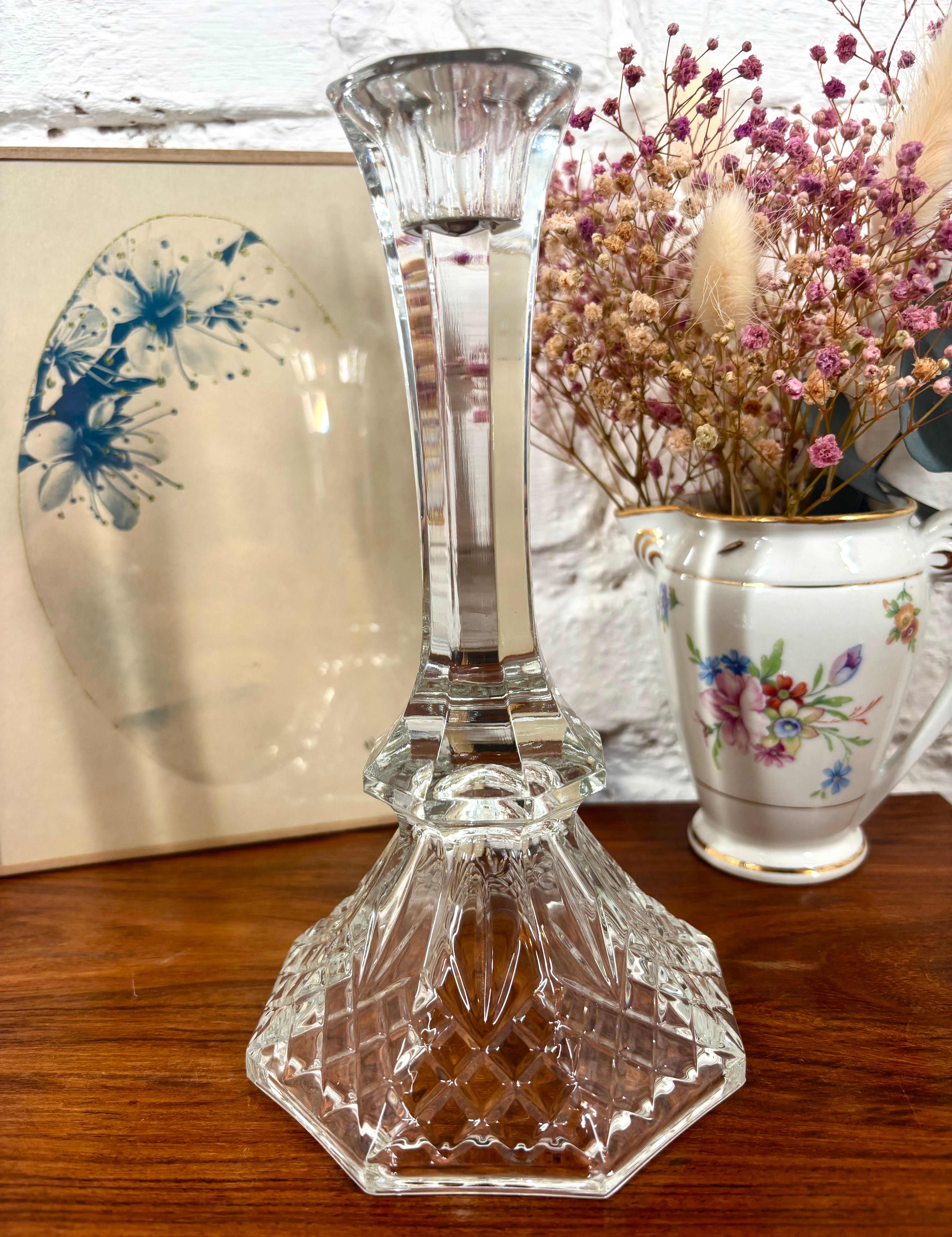 bougeoir en cristal boutique deco vintage 