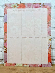 Calendrier anniversaires Salon de mamie Pablo est une fille (30 x 40 cm)