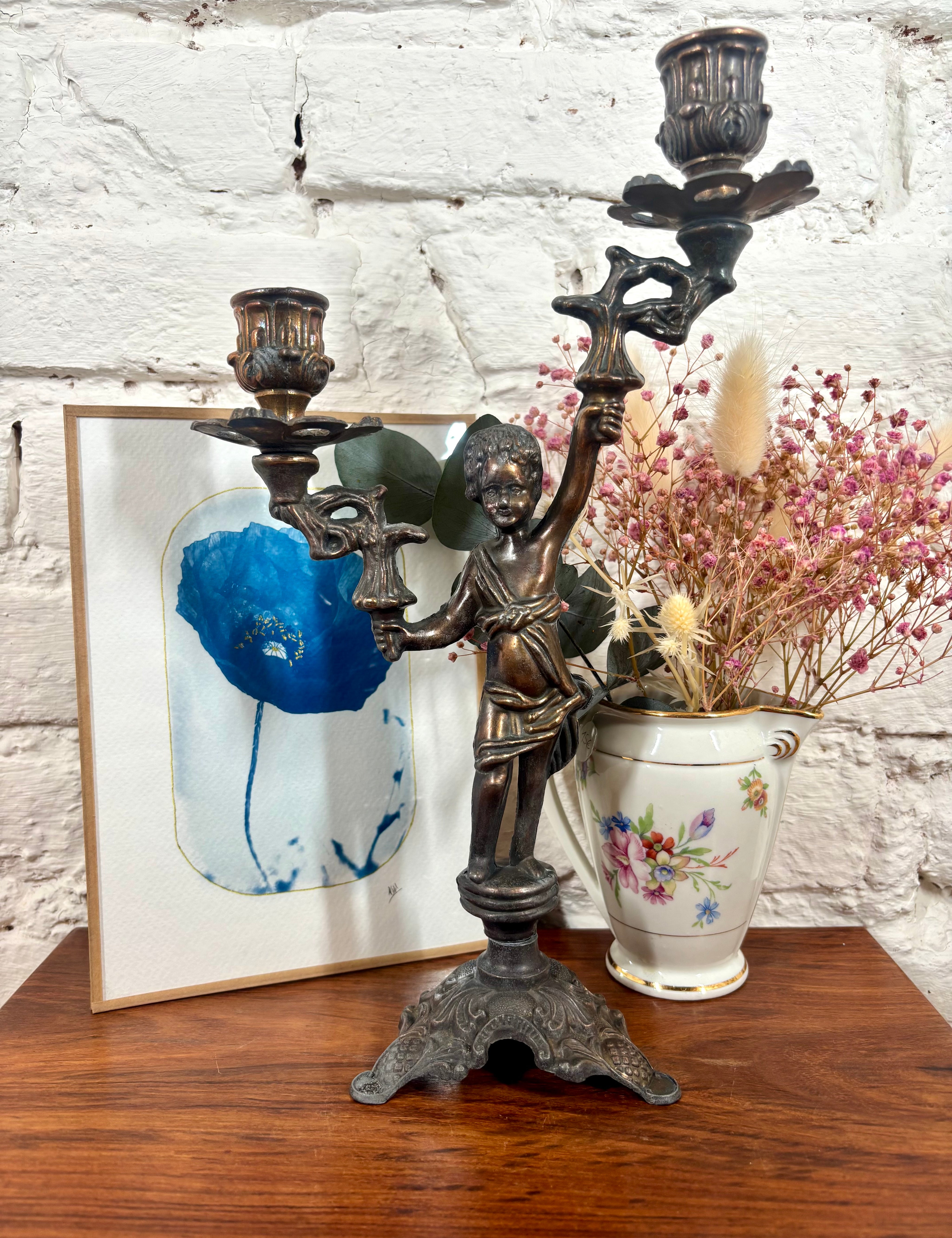 deco retro vintage chandelier angelot bronze acheter en ligne