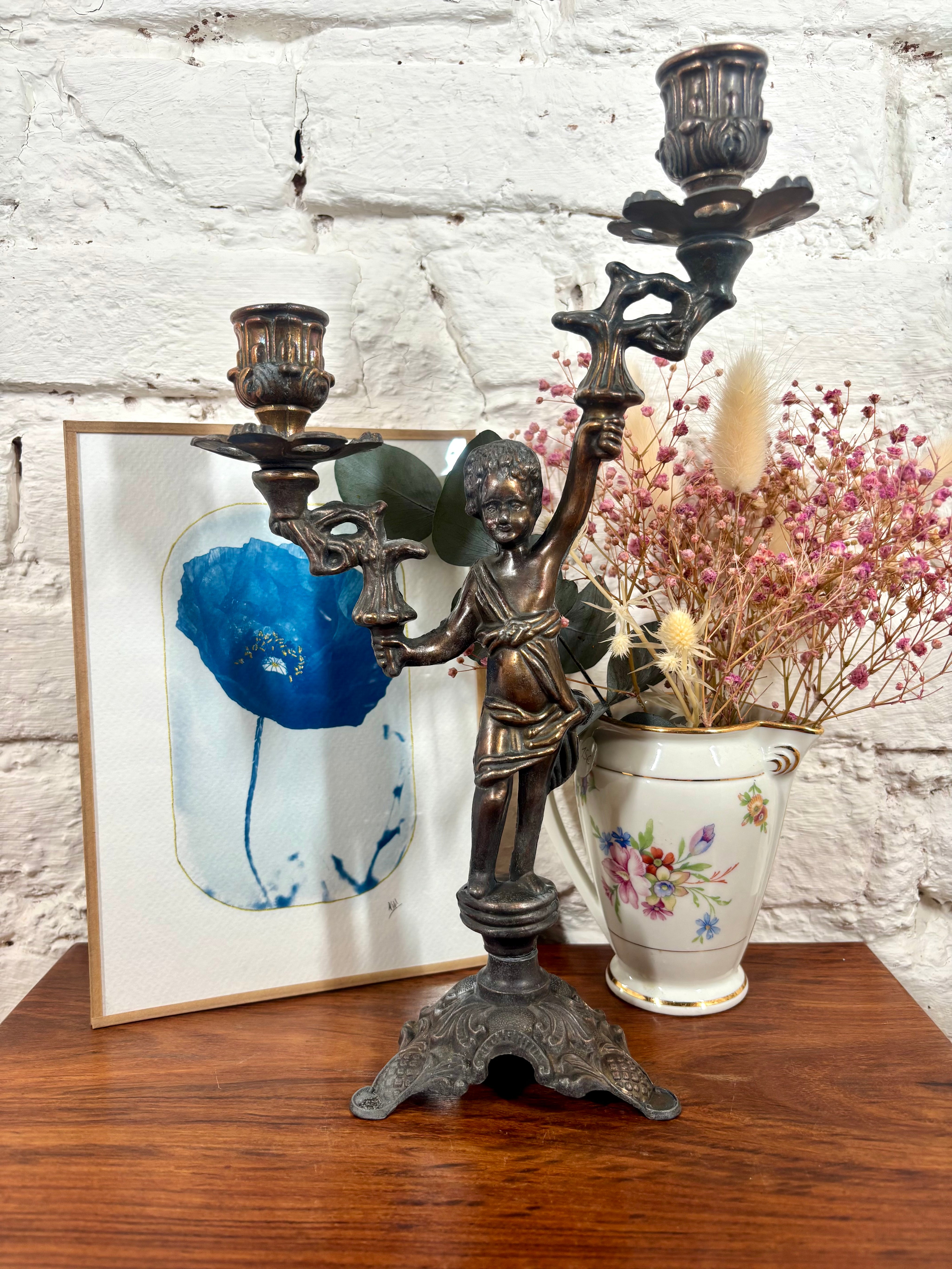 deco retro vintage chandelier angelot bronze acheter en ligne