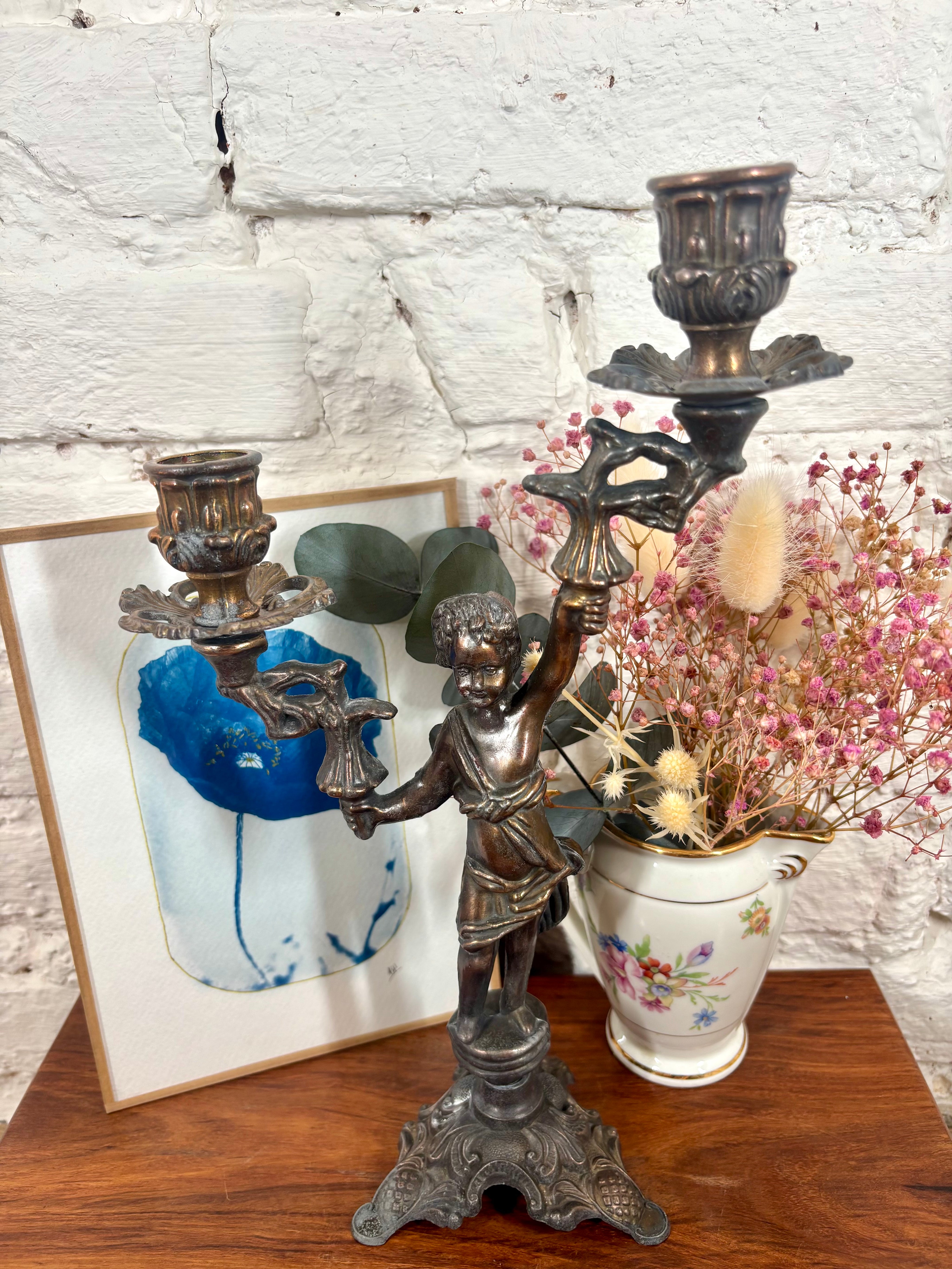 deco retro vintage chandelier angelot bronze acheter en ligne