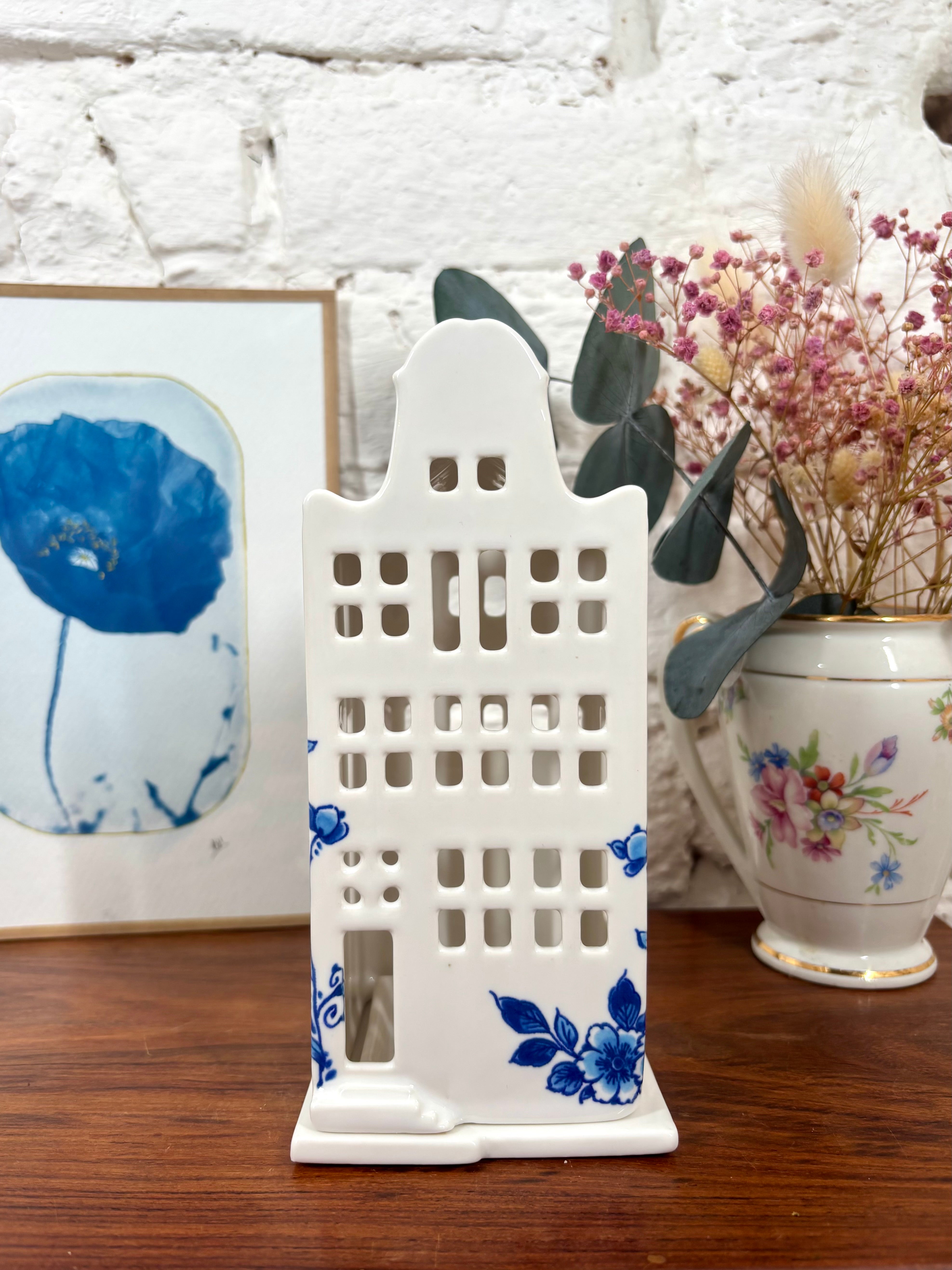 photophore noel delft faience pays bas decoration noel boutique en ligne brocante