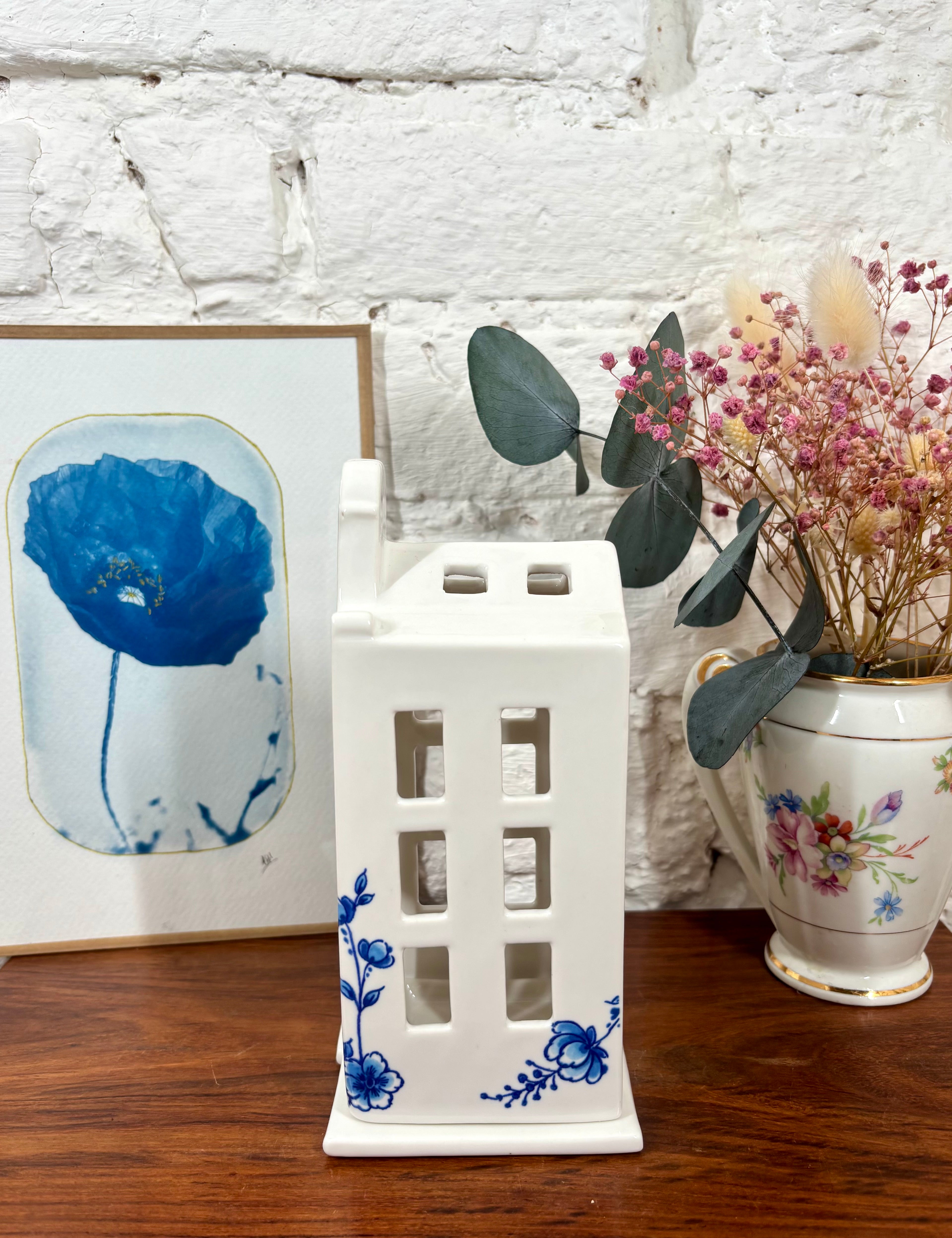 photophore noel delft faience pays bas decoration noel boutique en ligne brocante