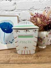 pot de sucre faience vintage decoration interieure chinee manufacture de Luneville.